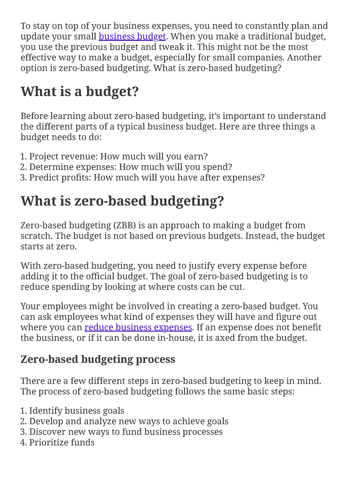 Zero base budget It is a lecture note To stay on top of your