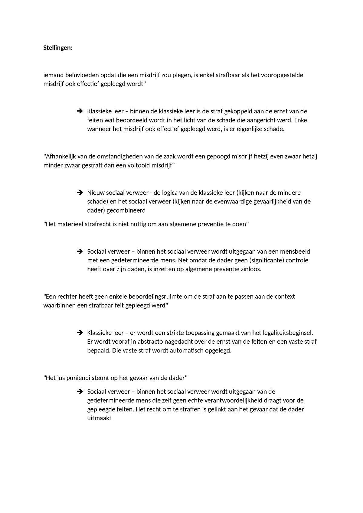 Stellingen - Samenvatting Materieel Strafrecht - Stellingen: Iemand ...