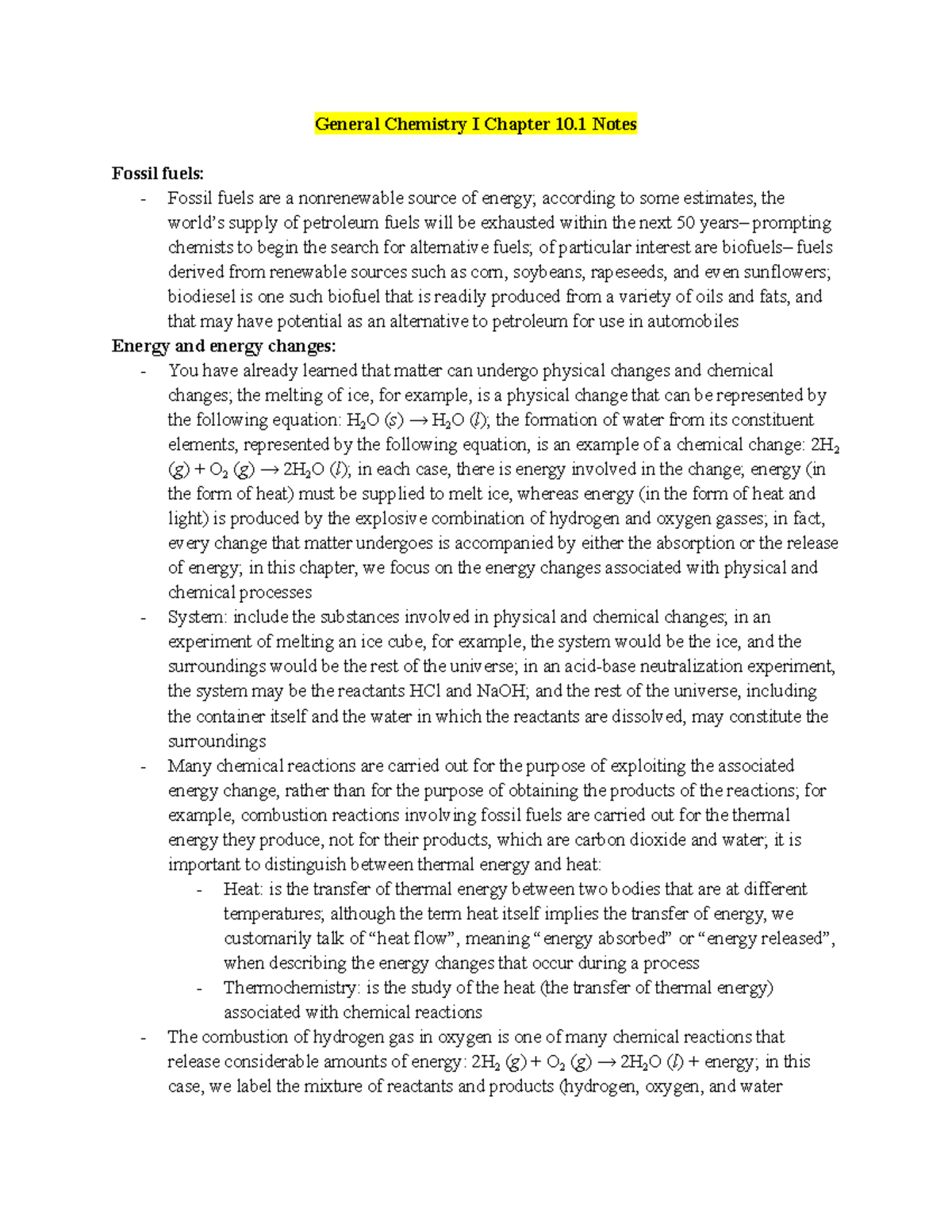 General Chemistry I Chapter 10.1 Notes - Studocu