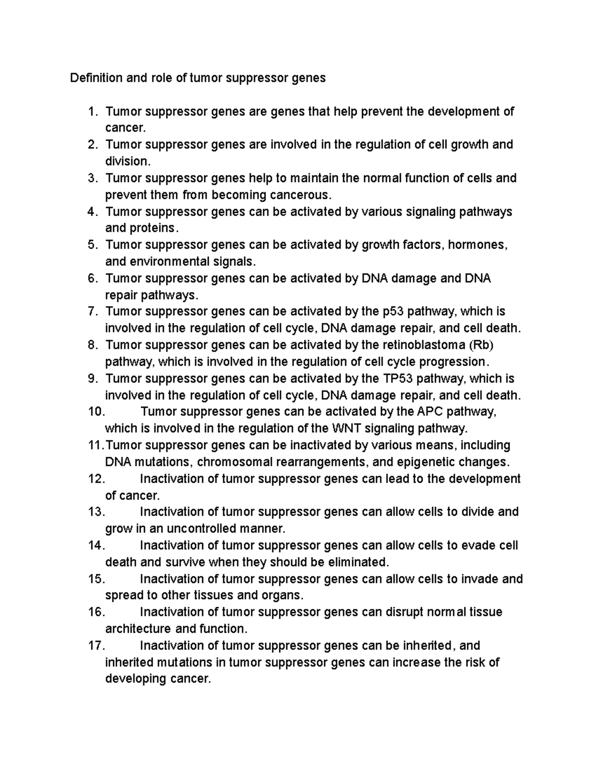 Definition And Role Of Tumor Suppressor Genes Tumor Suppressor Genes