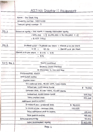 Introduction To Financial Accounting ACCT1101 - HKU - StuDocu