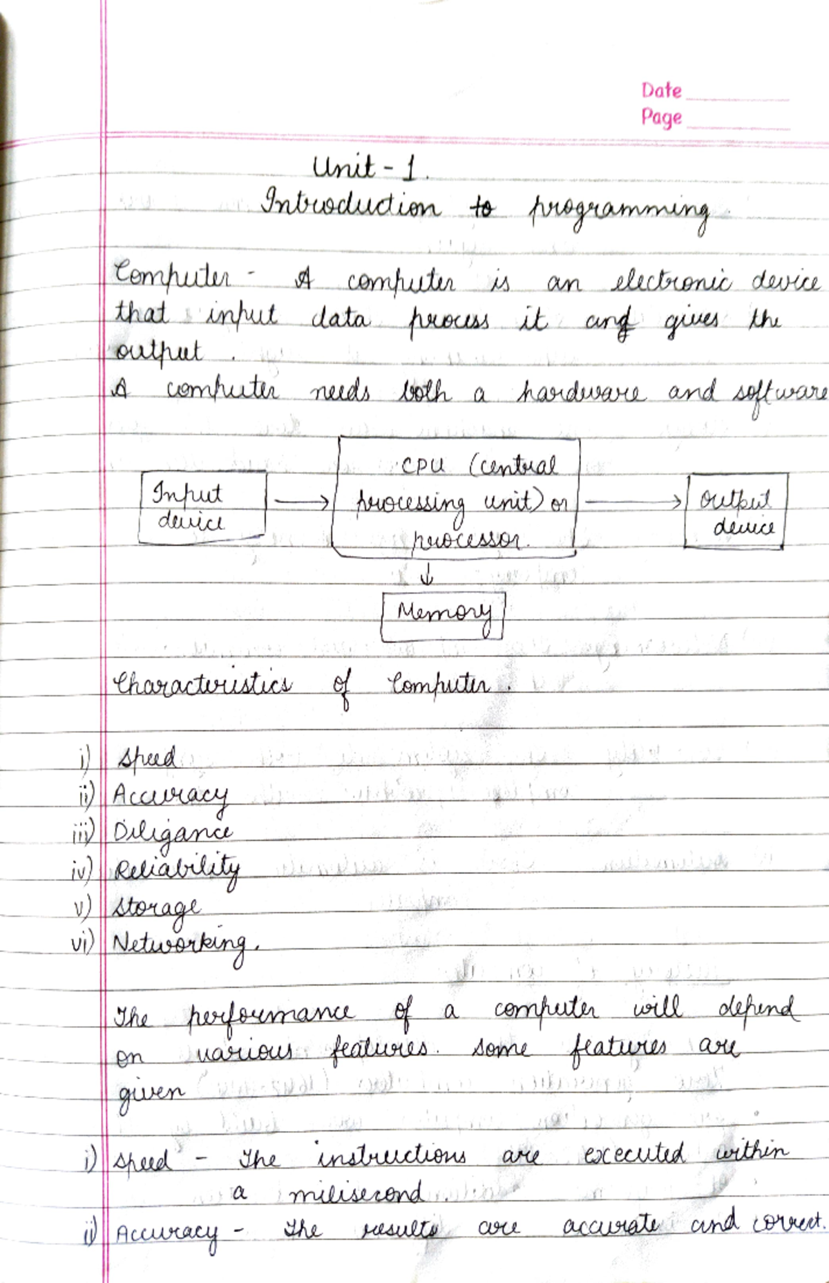 Unit 1 - PPS Notes - Date Page ####### Unit 1 Inbuodudiem t fnagrowmun ...