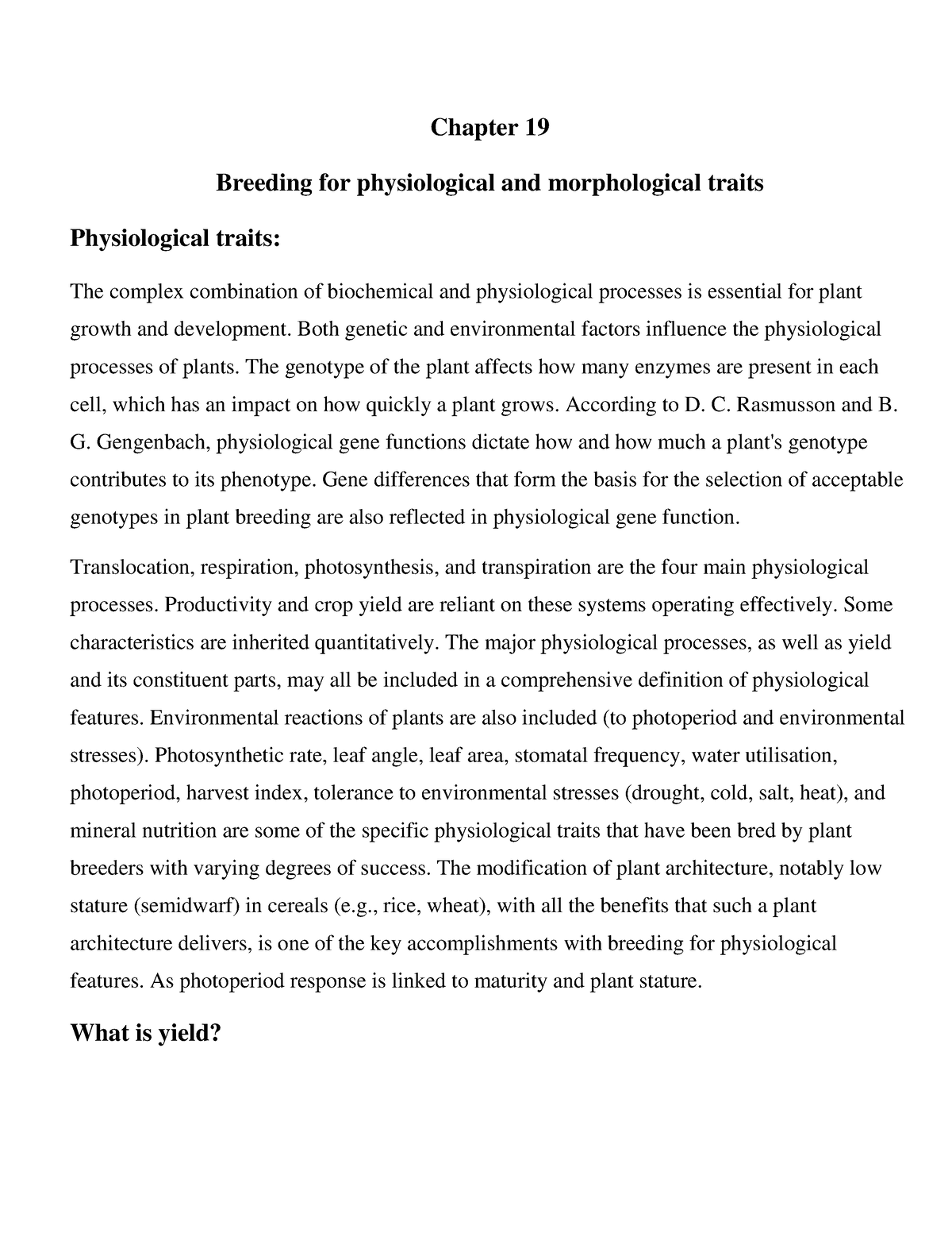 Principles Of Plant Genetics And Breeding 152 - Chapter 19 Breeding For ...