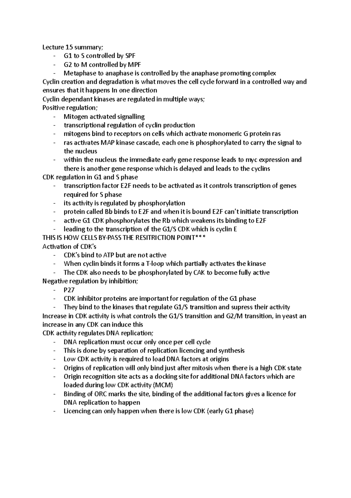 lecture-15-summary-lecture-15-summary-g1-to-s-controlled-by-spf