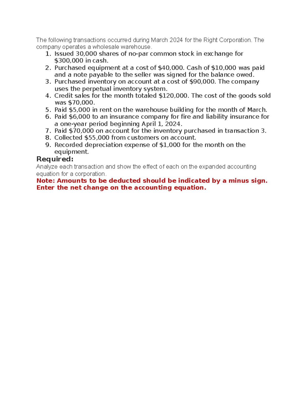 Homework 2 Analyzing the transactions for the wholesale warehouse