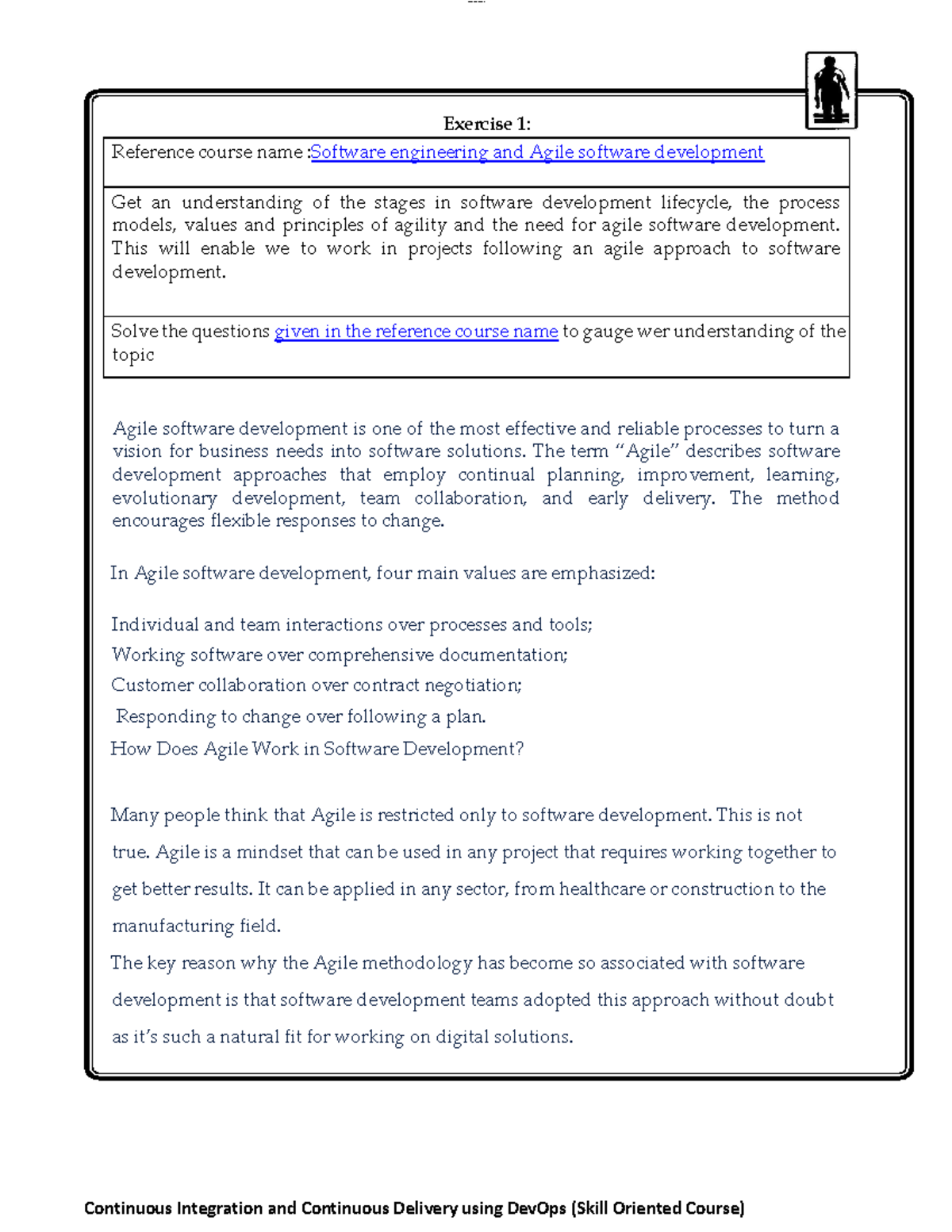 devops lab manual - Exercise 1: Reference course name :Software ...