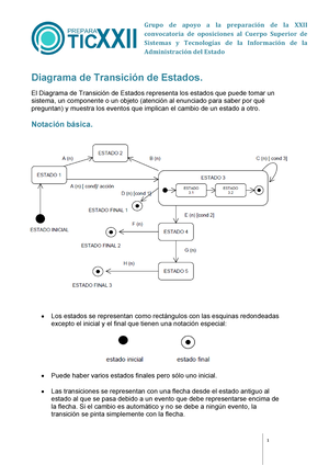 358936284 Diagrama de Transicion de Estados - 1 Grupo de apoyo a la  preparación de la XXII - Studocu