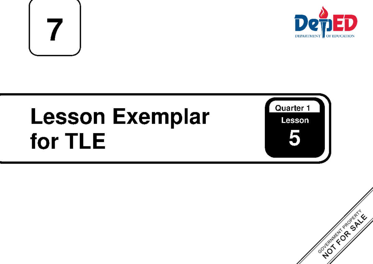 Q1 LE TLE 7 Lesson 5 Week 5 - Lesson Exemplar for TLE Lesson 5 7 ...