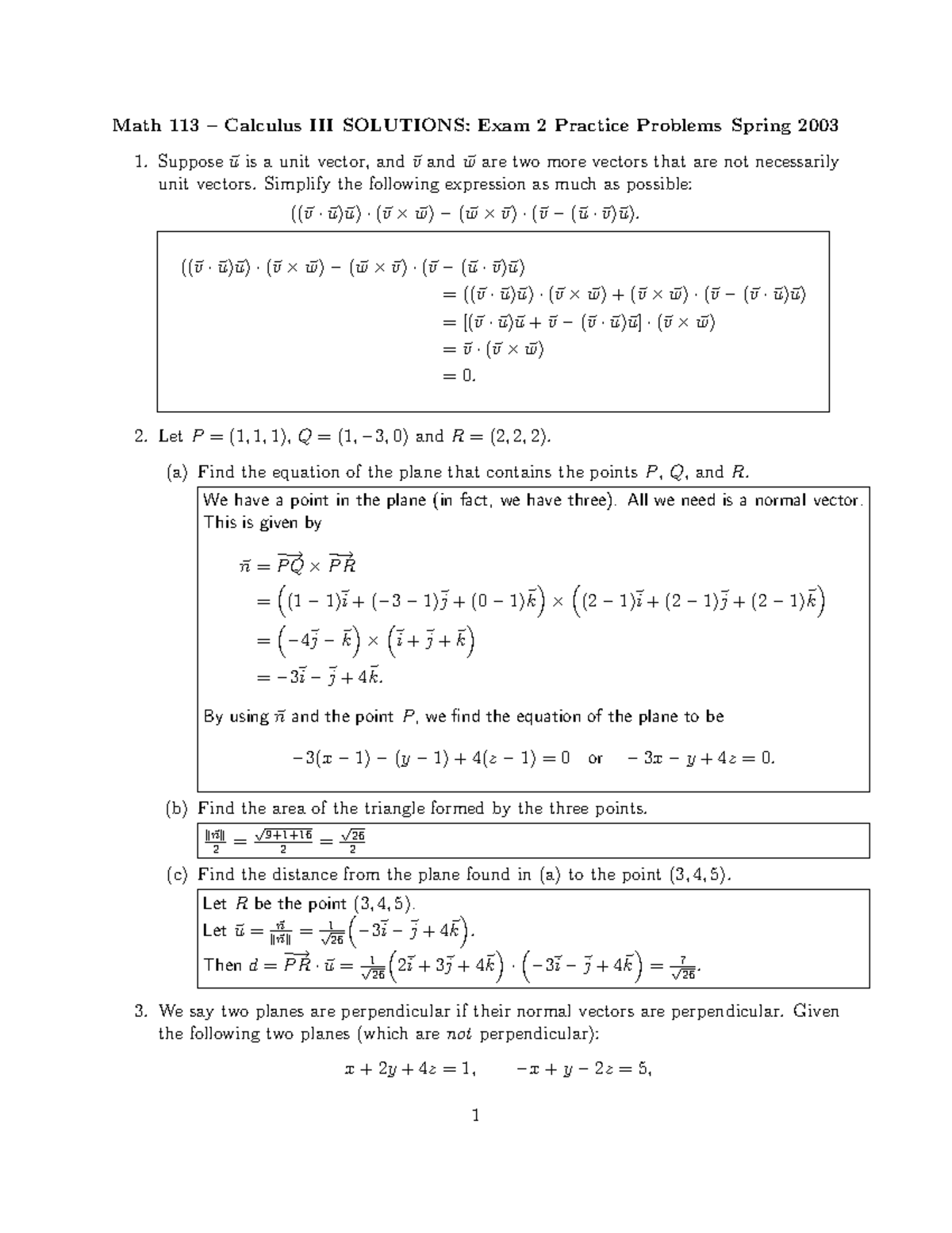 Vector Practice Solutions Utm Studocu