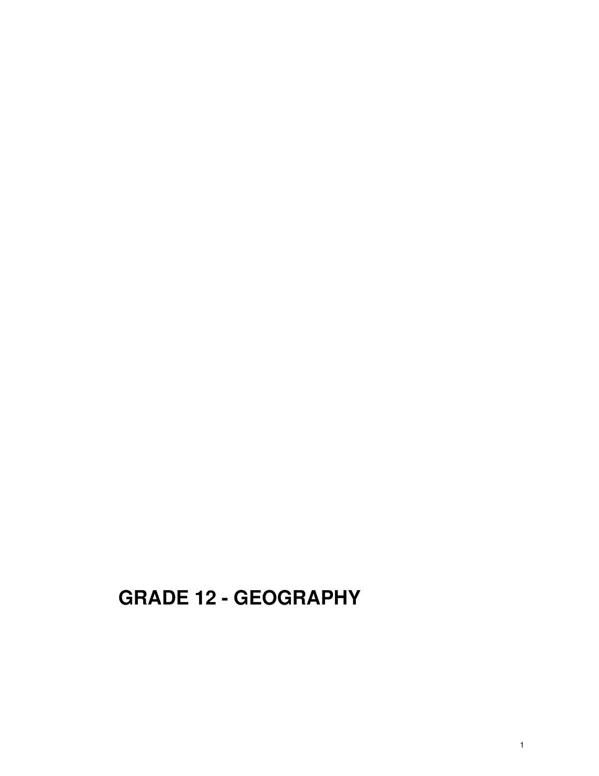 geography assignment grade 12