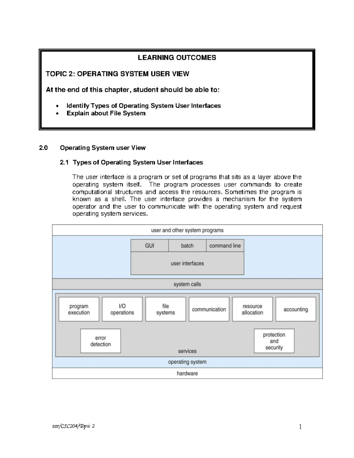 2.1 dan 2 - YEAY - 2 Operating System user View 2 Types of Operating ...