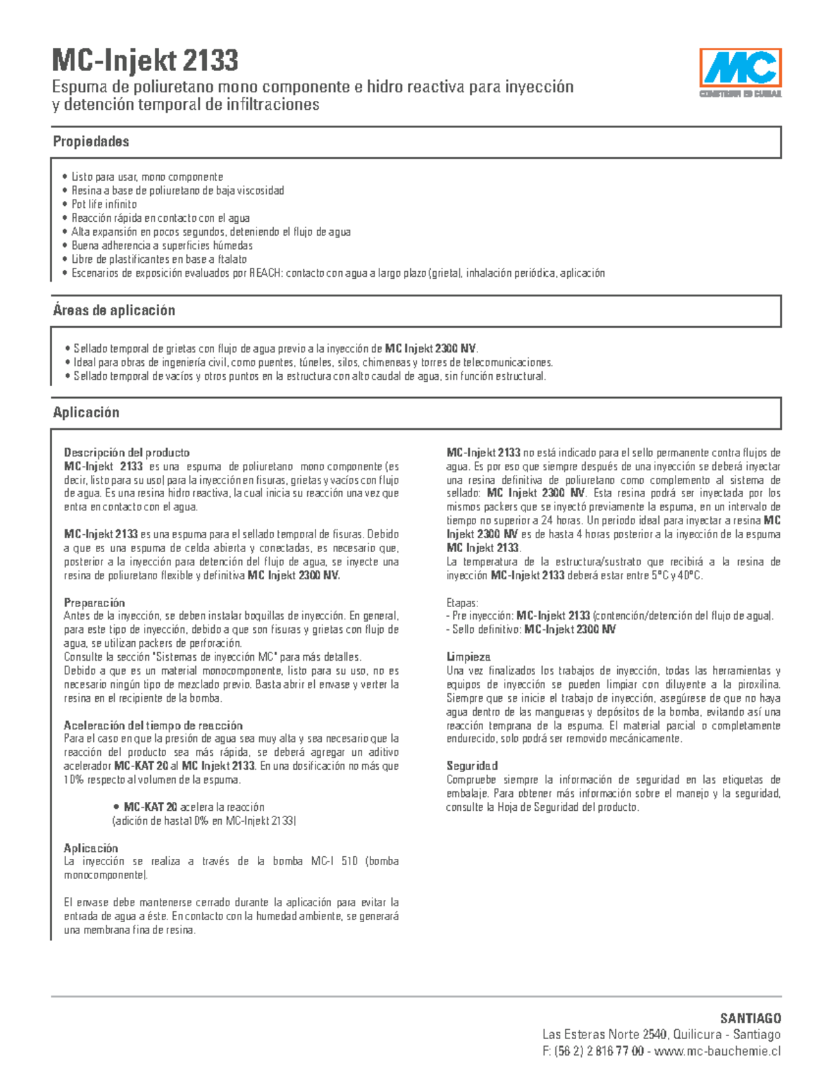 MC-Injekt 2133 - Espuma de poliuretano - Descripción del producto MC ...