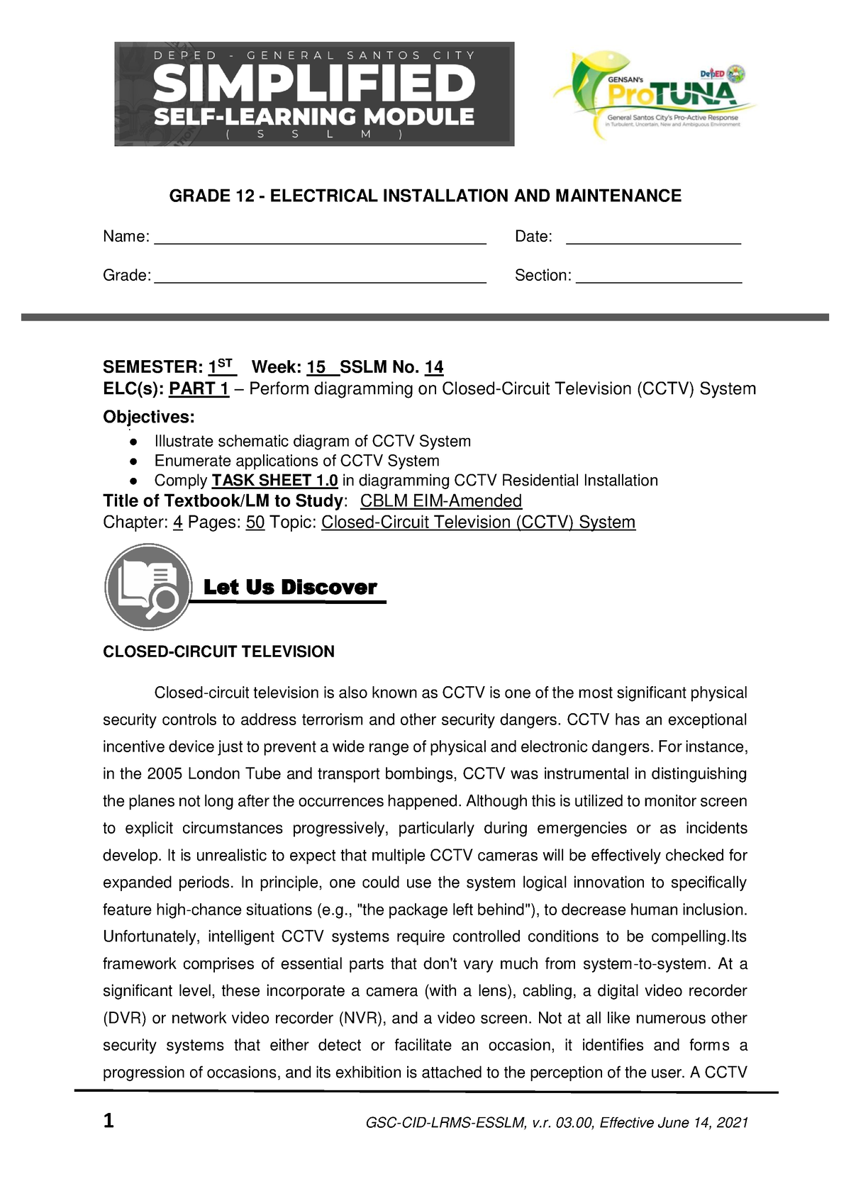 Eim G12 Sem1 Week 15 Electrical Installation And Maintenance Lesson Grade 12 Electrical 8716