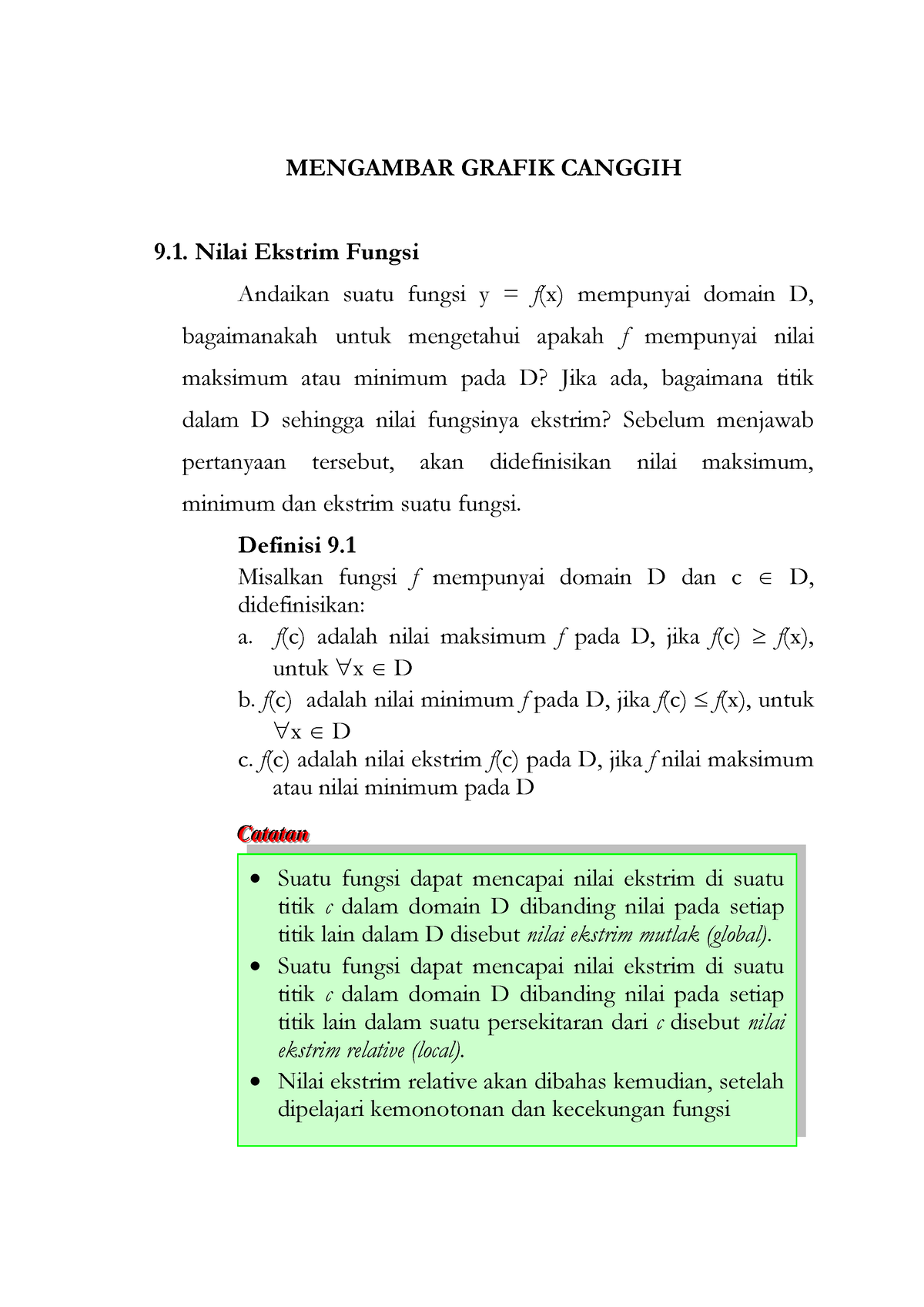 12. Mengambar Grafik Canggih - CCCaaatttaaatttaaannn Suatu Fungsi Dapat ...