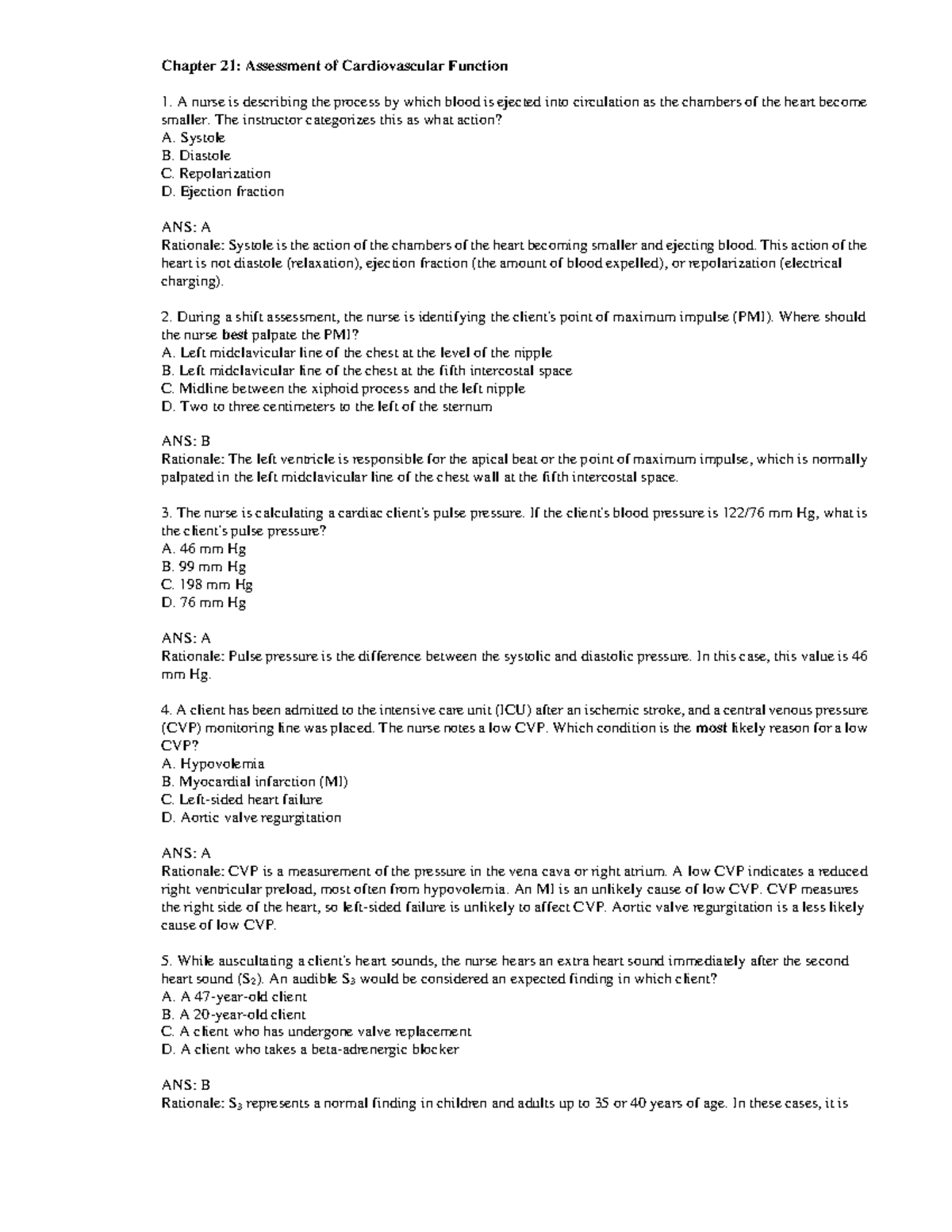 Chapter 21 Assessment Of Cardiovascular Function - Deprecated API Usage ...