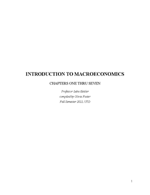 Introduction To Macroeconomics Jacobs Outline - I. Definition And Scope ...