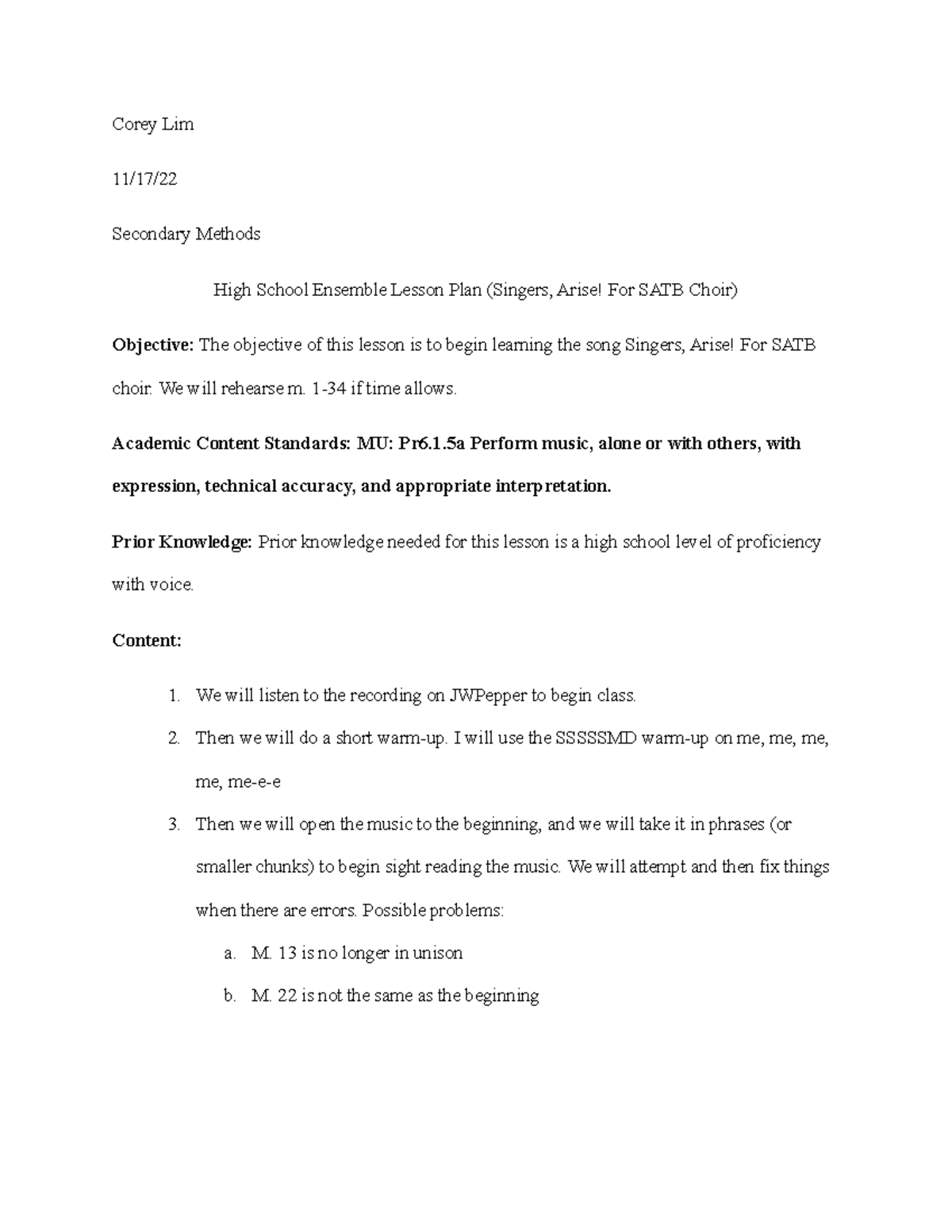 Secondary methods lesson plan centrifuge - Corey Lim 11/17/ Secondary ...