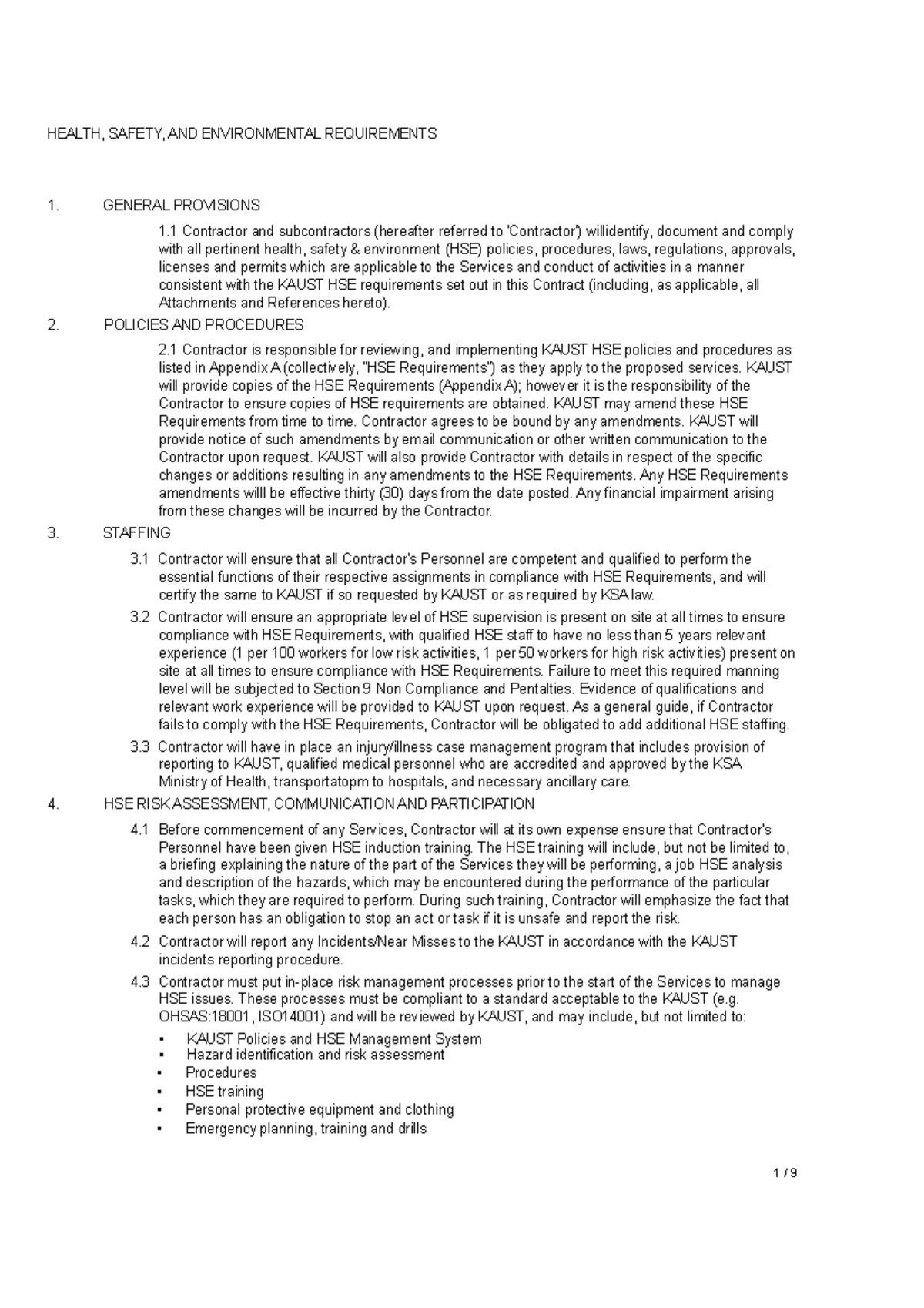 R&F and Campus (HSE) Compliance Requirements - HEALTH, SAFETY, AND ...