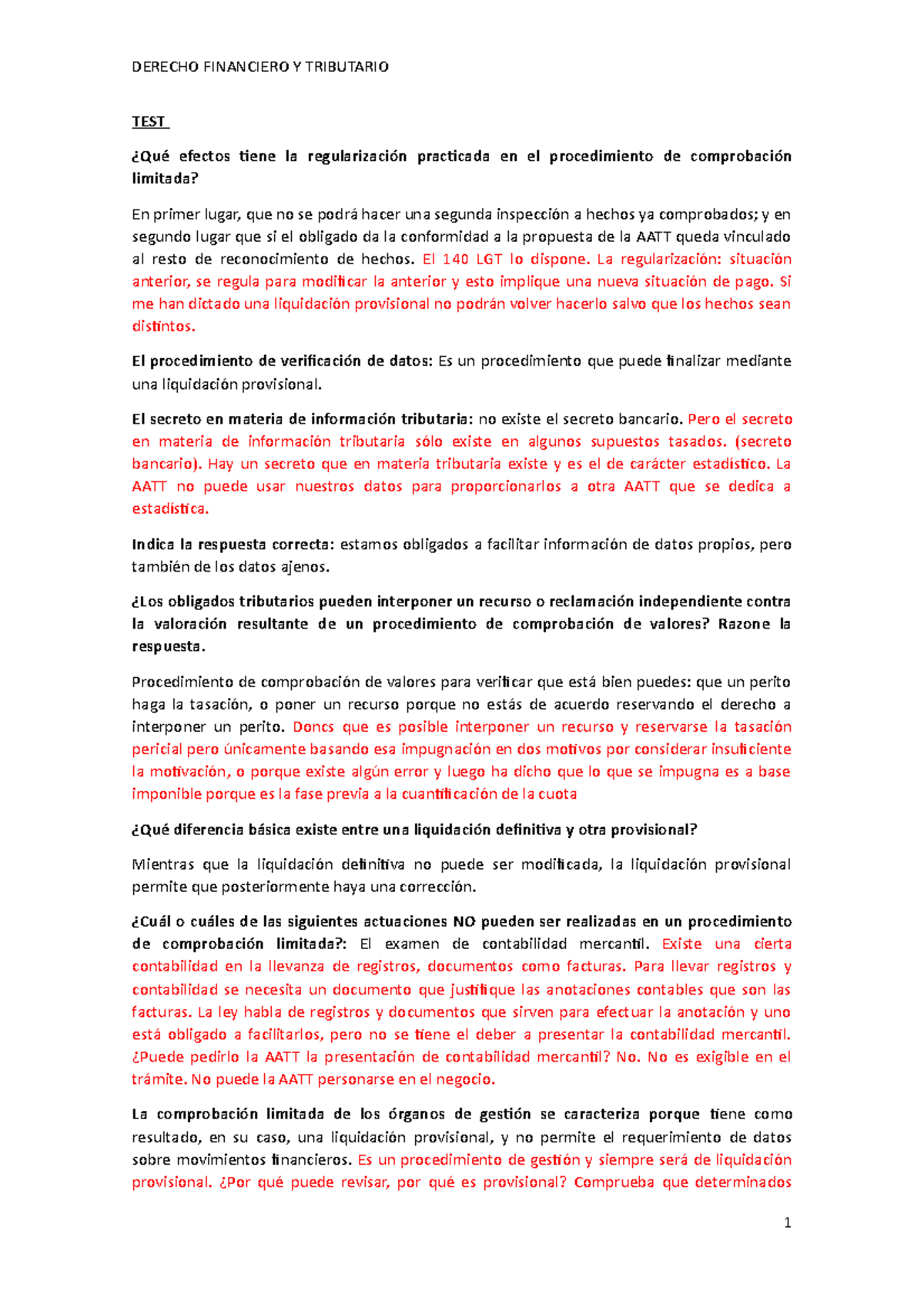 Cuestionario Resuelto DERECHO FINANCIERO Y TRIBUTARIO - TEST ¿Qué ...