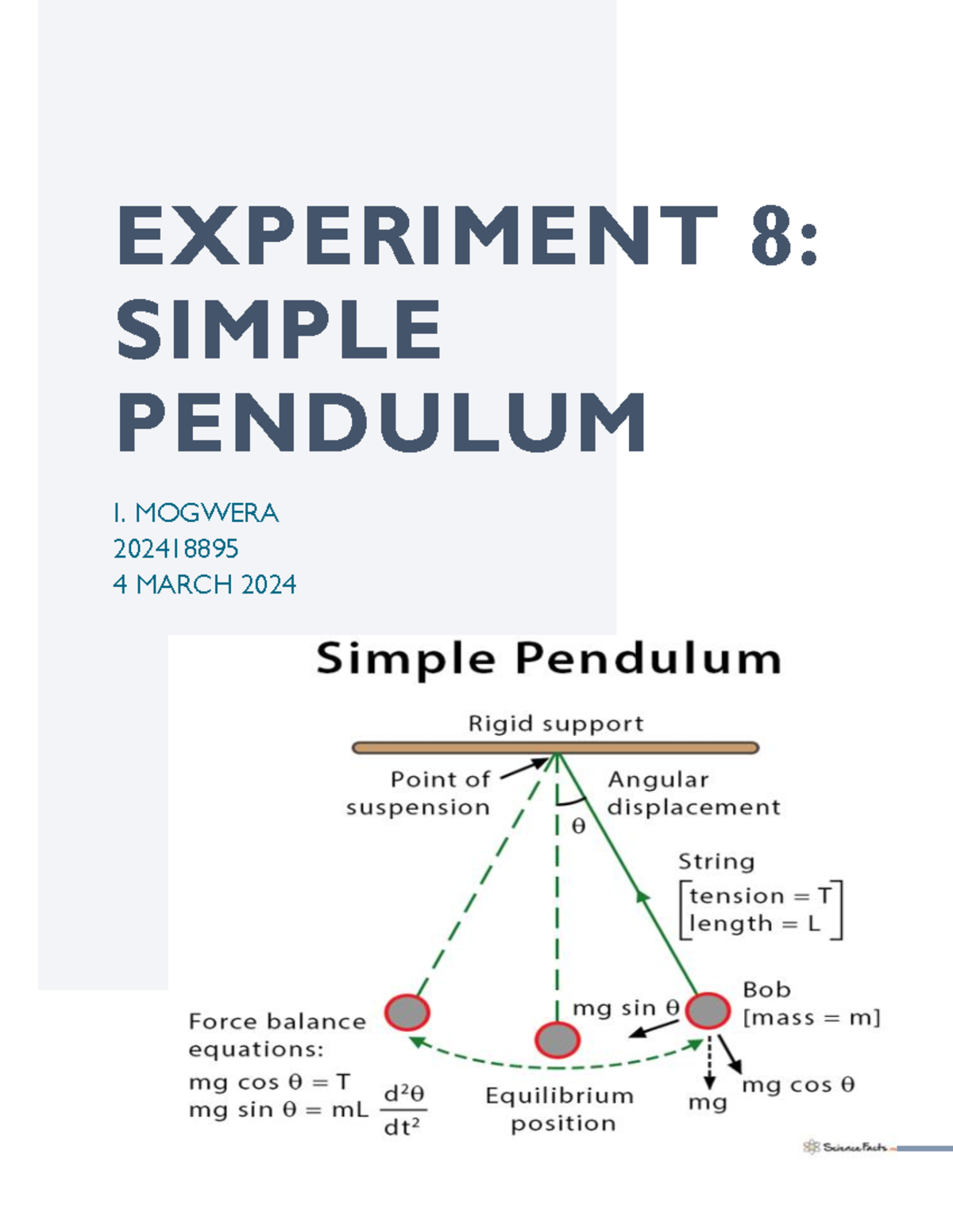 conclusion for simple pendulum experiment