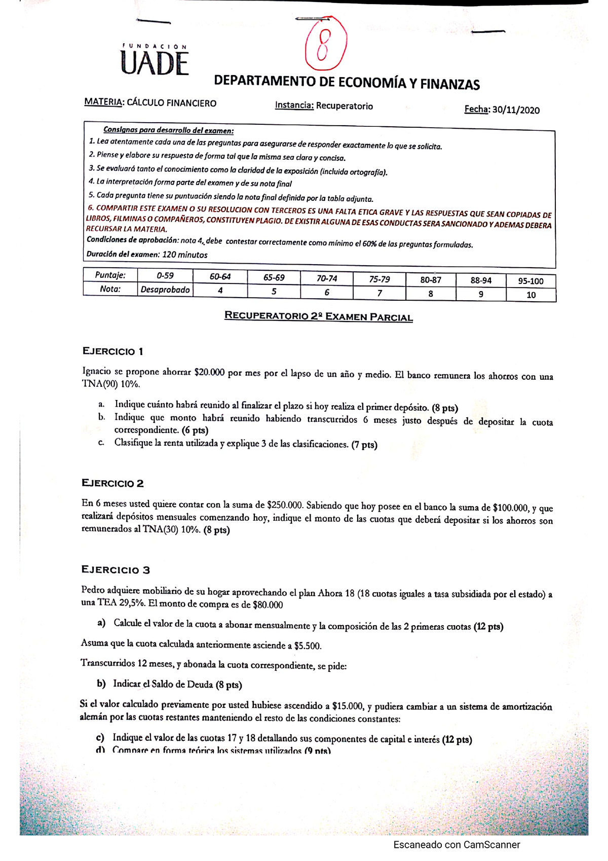 Segundo Parcial - Cálculo Financiero - Studocu