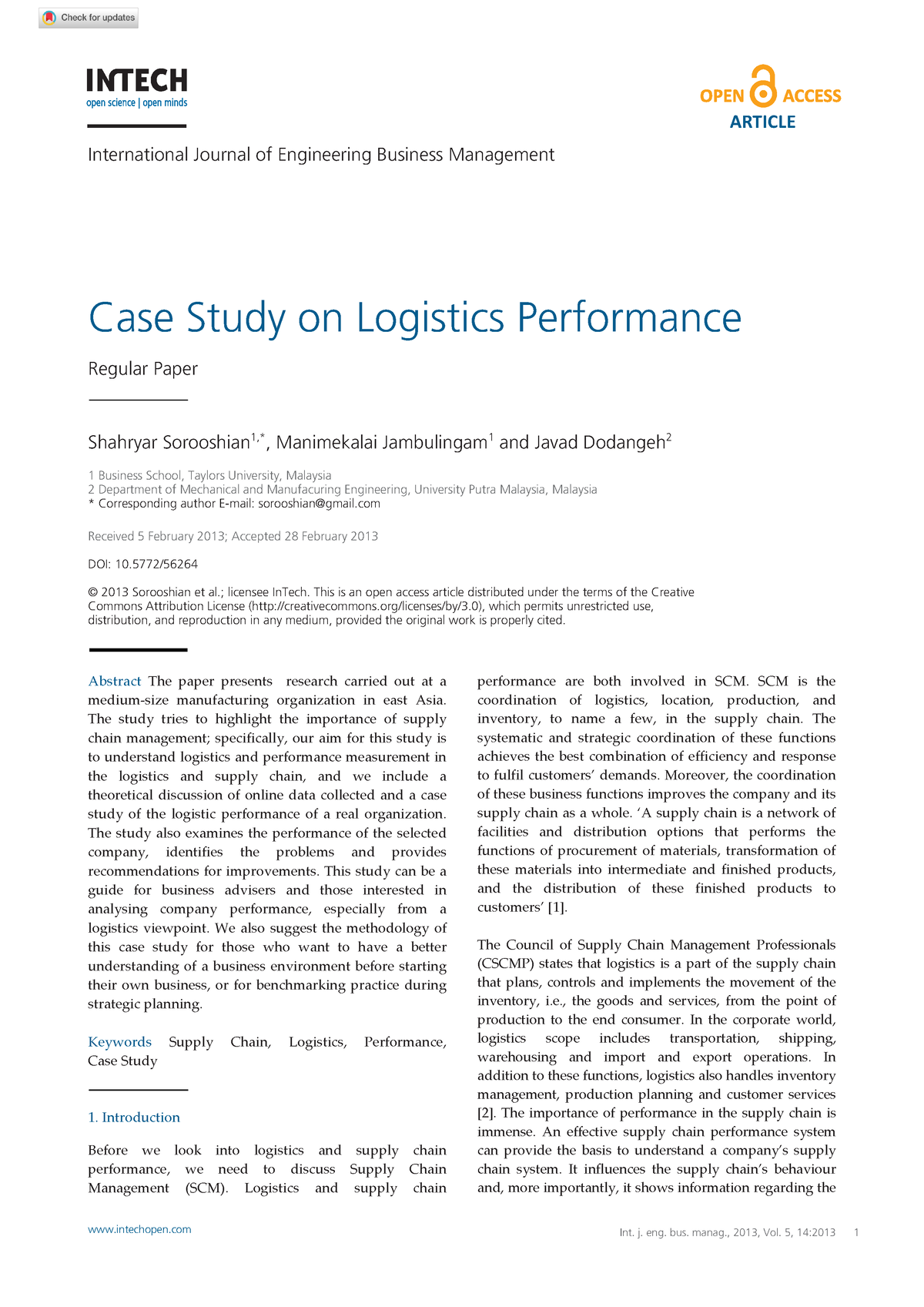 case study on logistics management