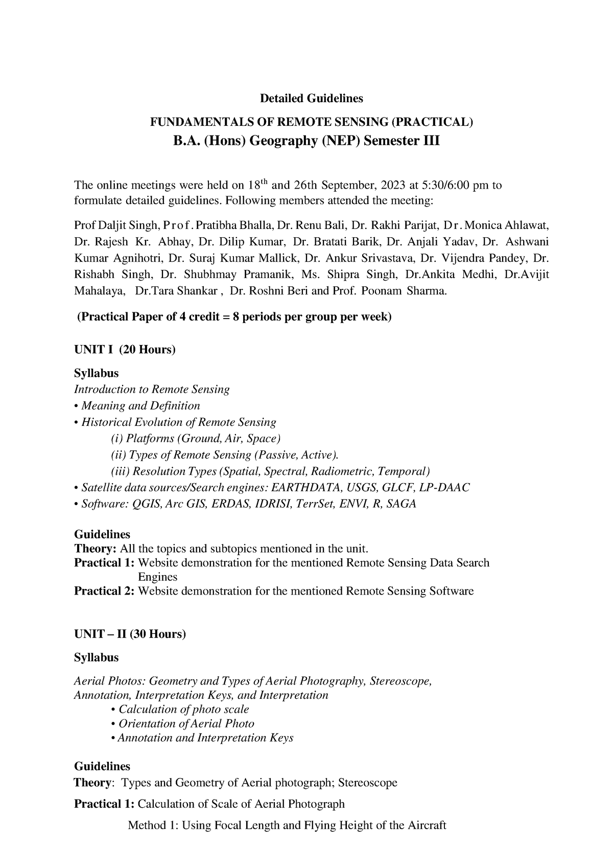 Guidelines Remote Sensing Sem IIIscience - Detailed Guidelines ...