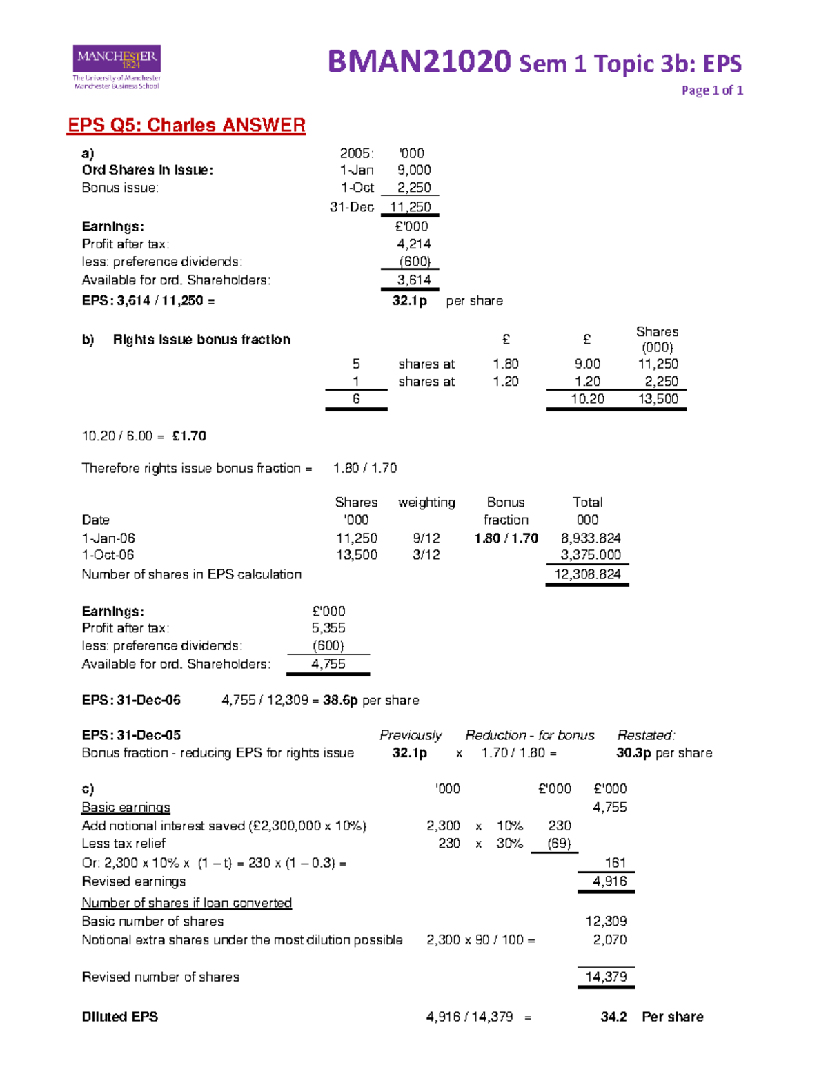 EPS Q5 Charles Answer - Revision Qn - BMAN21020 Sem 1 Topic 3b: EPS ...