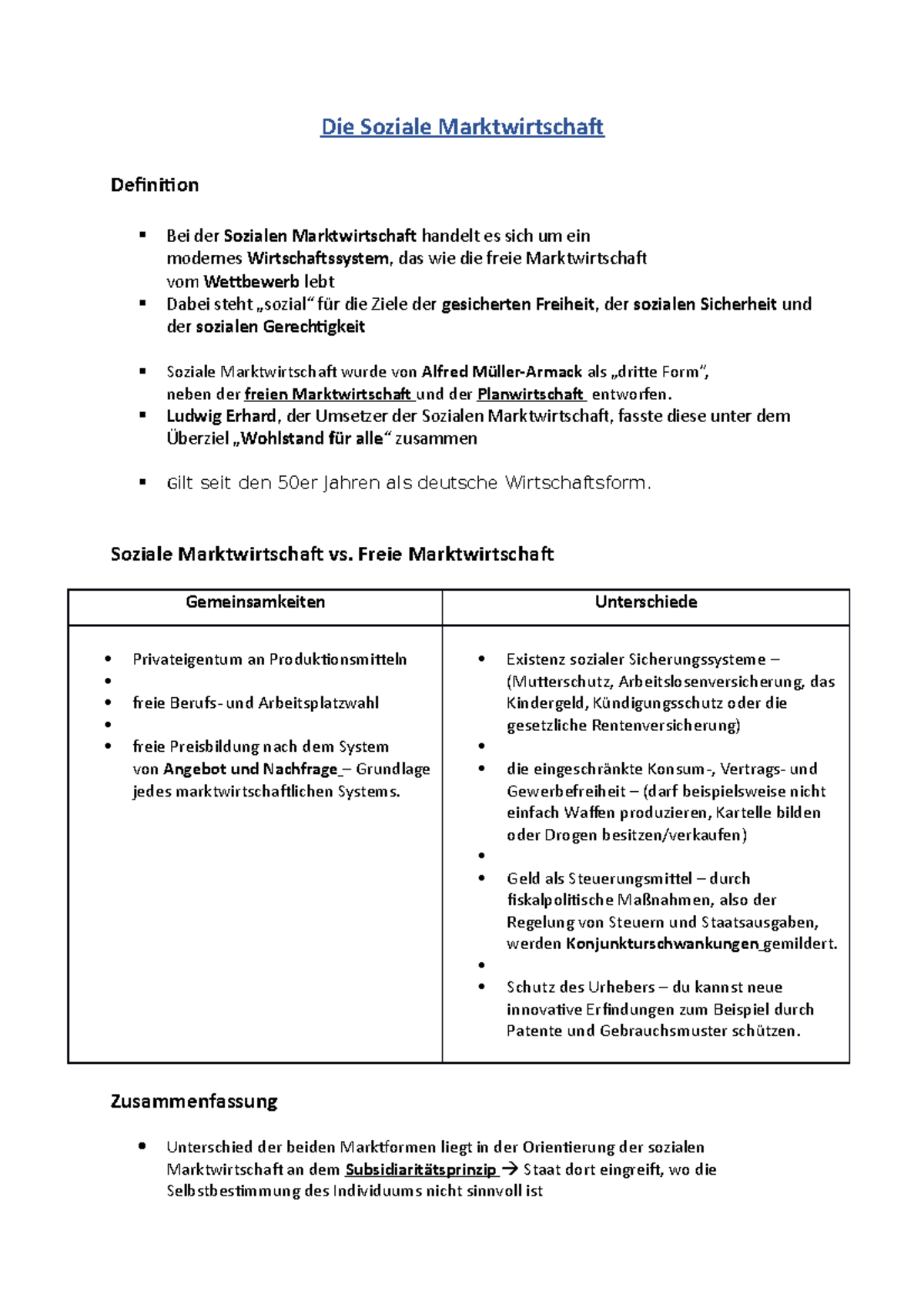 Die Soziale Marktwirtschaft - Die Soziale Marktwirtschaf Definition Bei ...