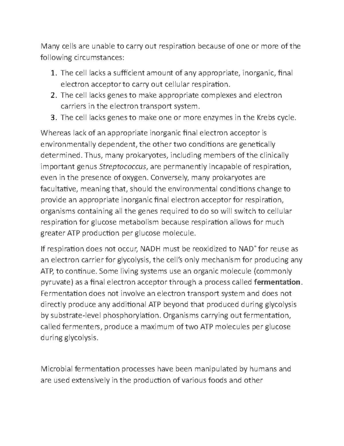 Fermentation Lecture notes 7 17976 BCU Studocu