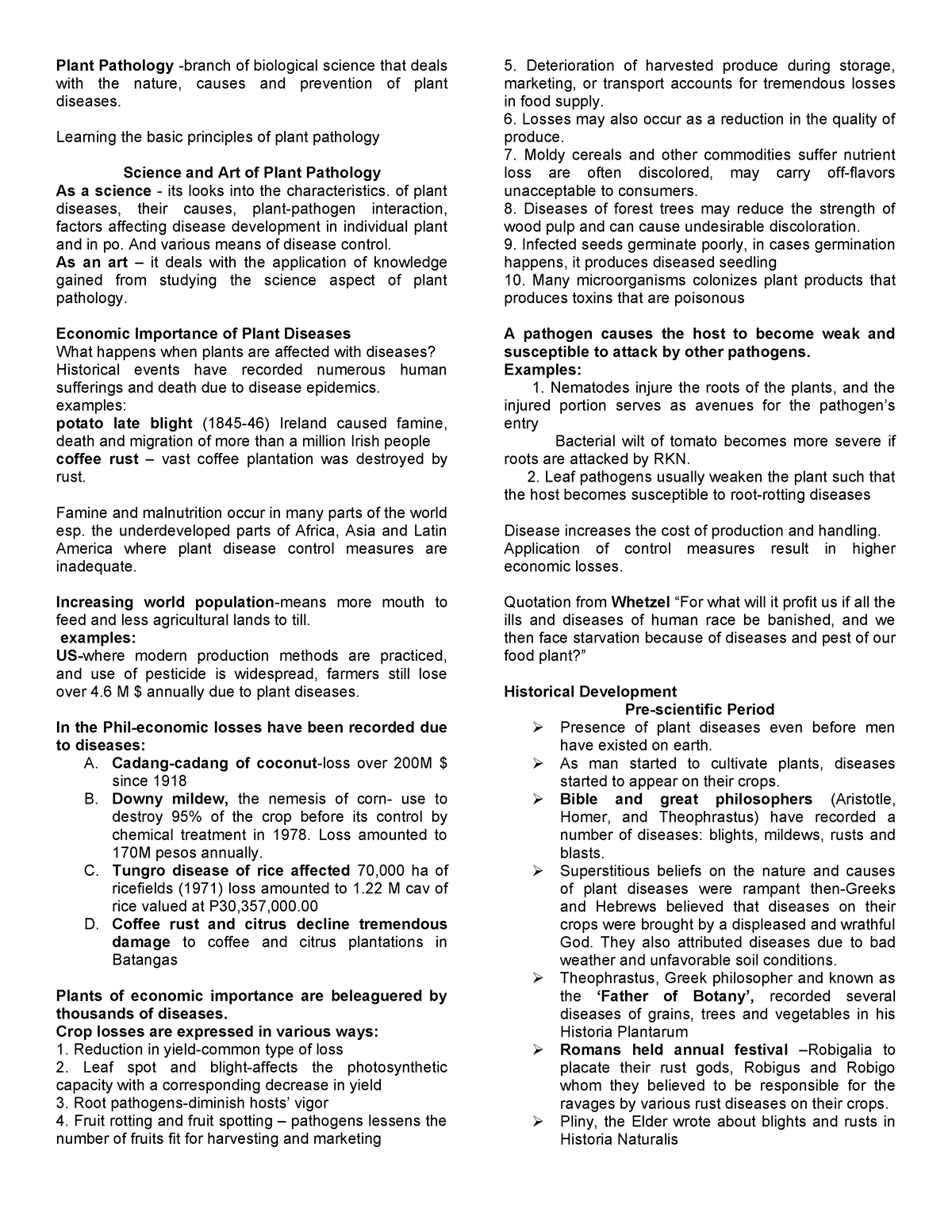 Reviewr - assignment - Plant Pathology -branch of biological science ...