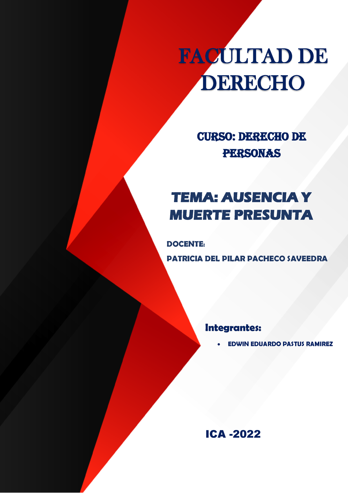 Tarea Academica 2 Derecho DE Personas - FACULTAD DE DERECHO CURSO ...