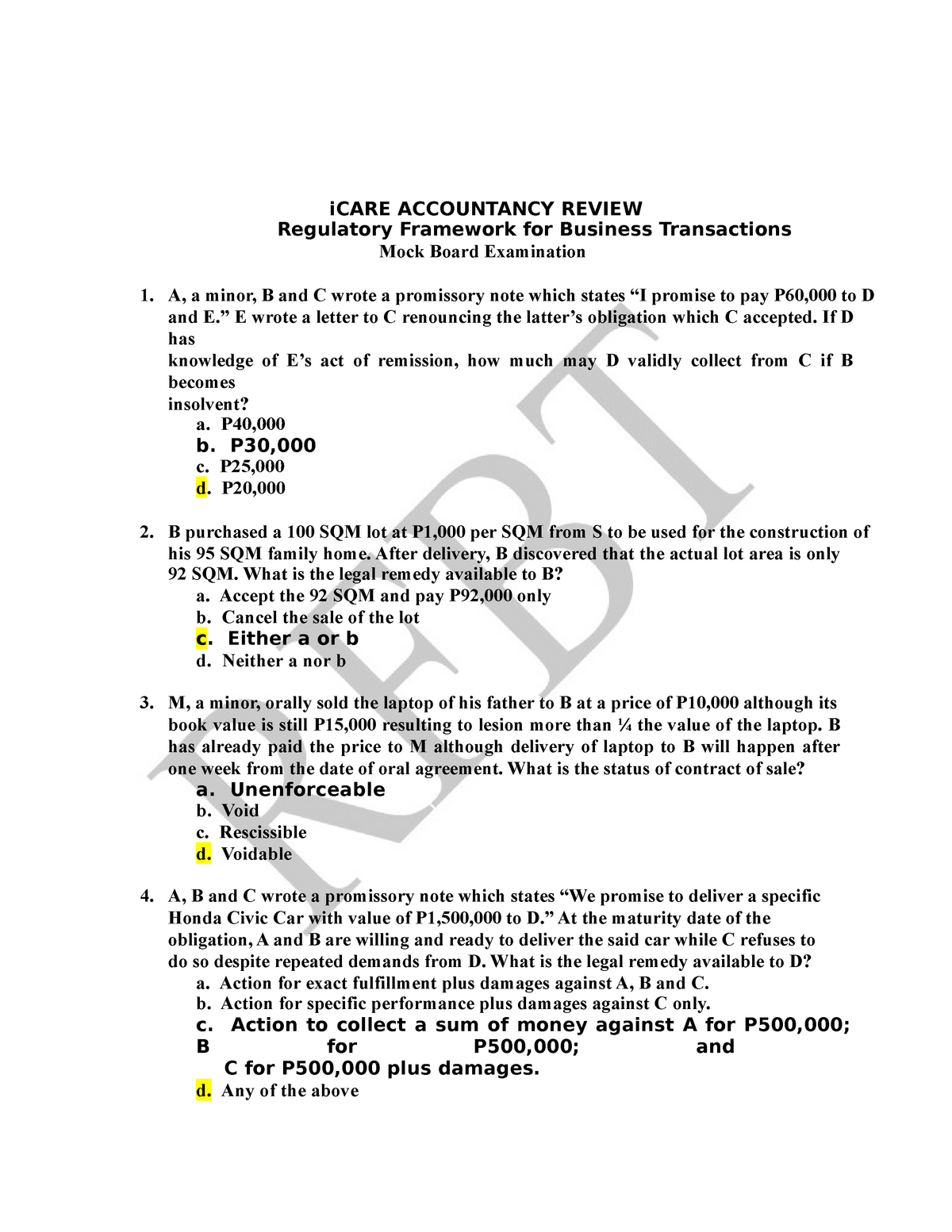 Mockboard-in-RFBT - Mockboard In Law - ICARE ACCOUNTANCY REVIEW ...