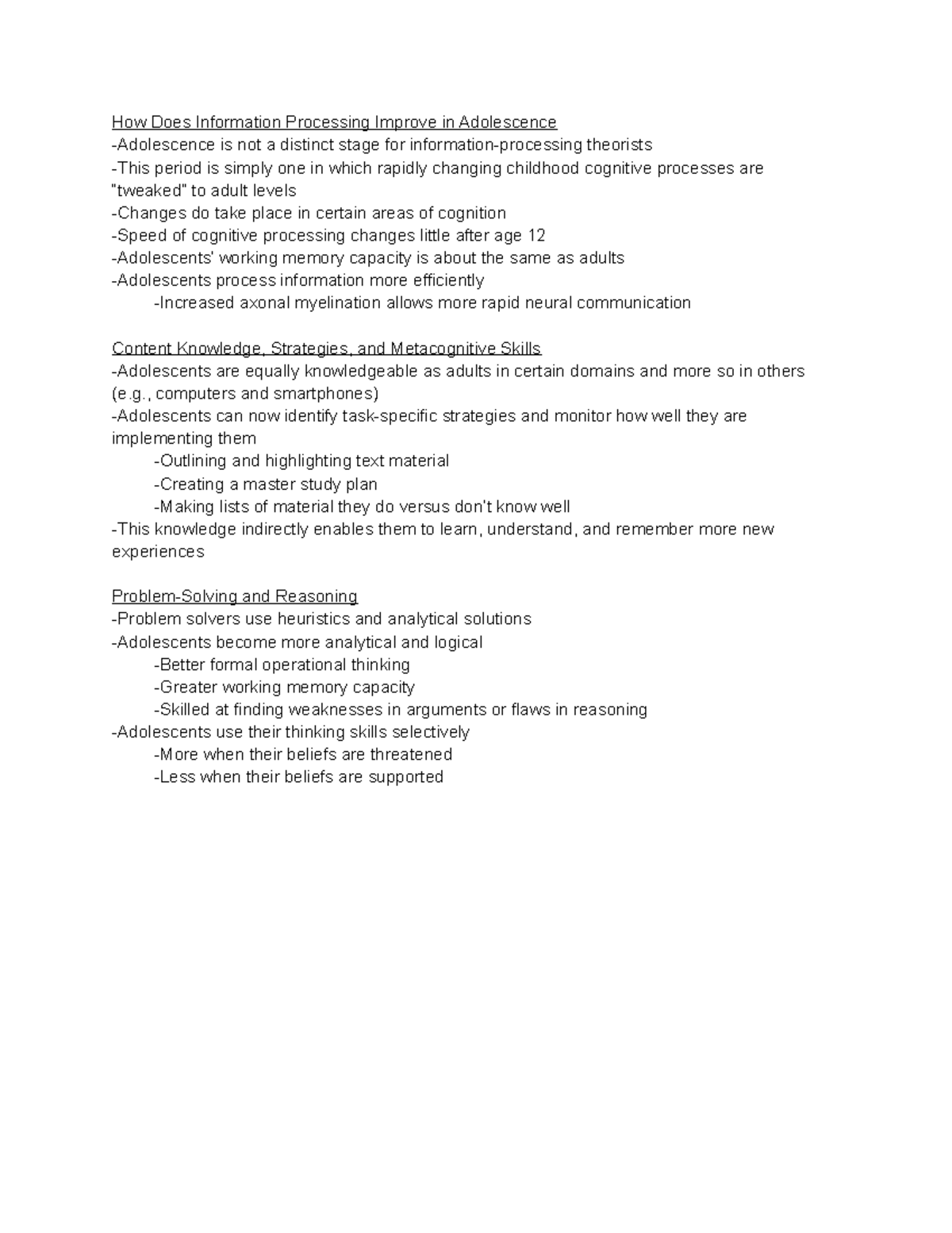 8.3 Information Processing During Adolescence - How Does Information ...