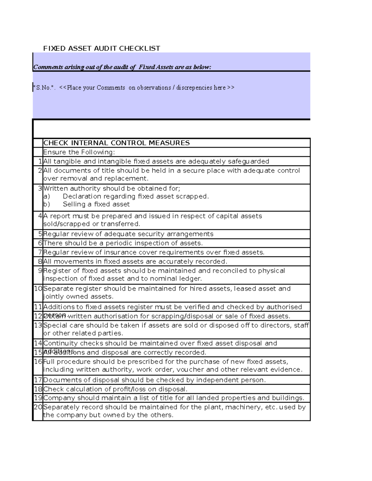 fixed-asset-audit-checklist-fixed-asset-audit-checklist-comments