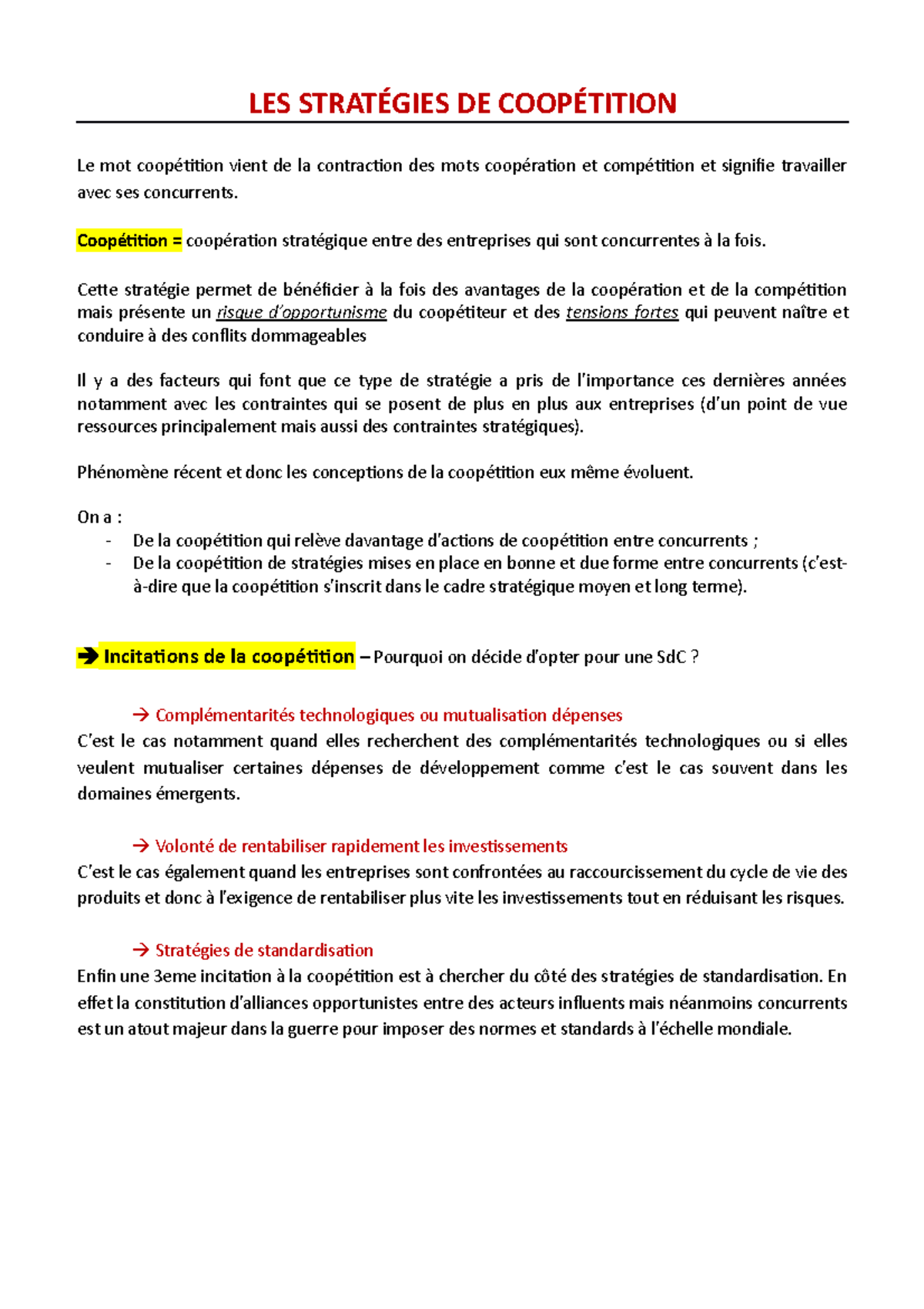 LES StratéGIES DE CoopéTition - LES STRATÉGIES DE COOPÉTITION Le mot ...