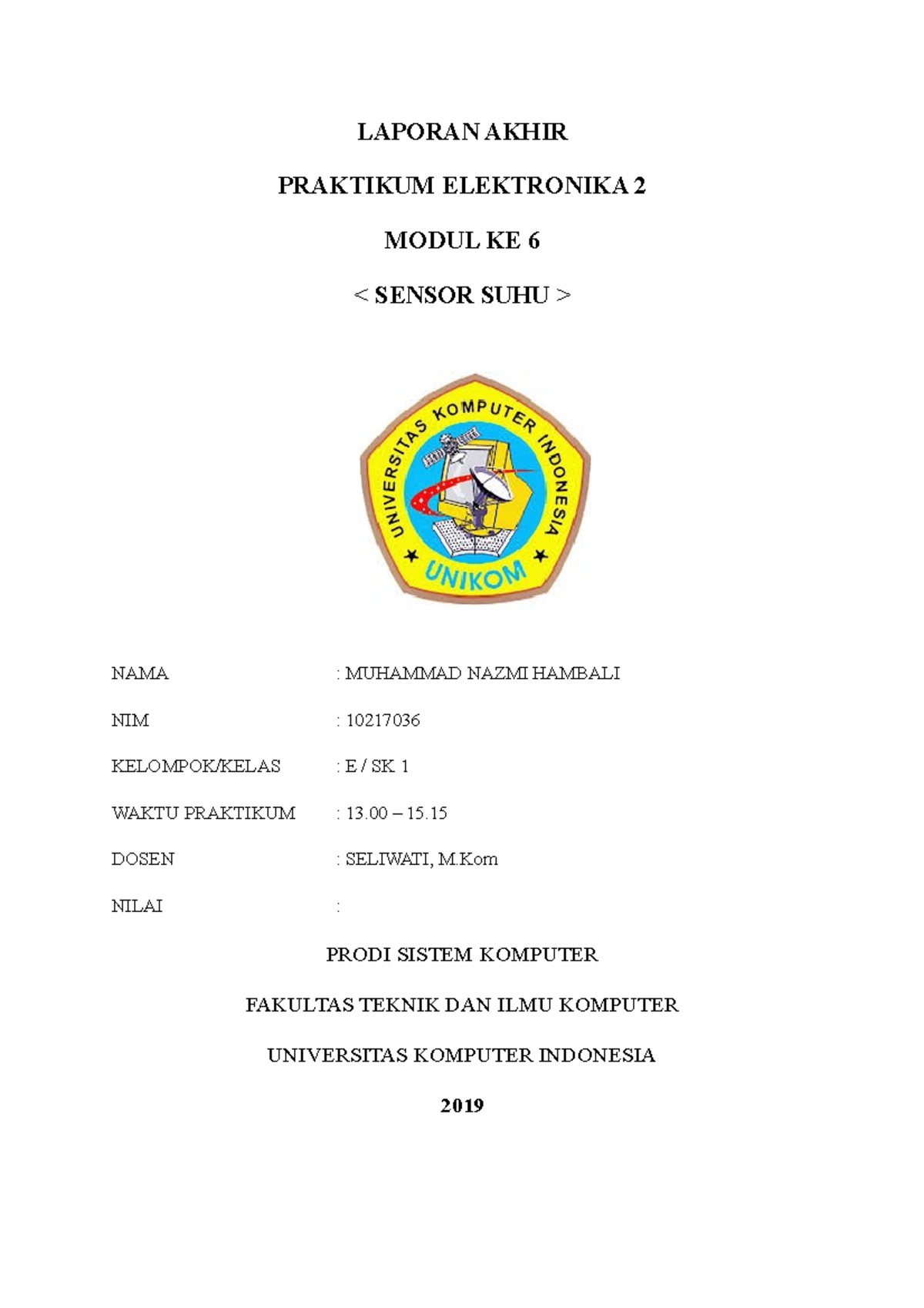 MOD 6 - Elektronika II - LAPORAN AKHIR PRAKTIKUM ELEKTRONIKA 2 MODUL KE ...