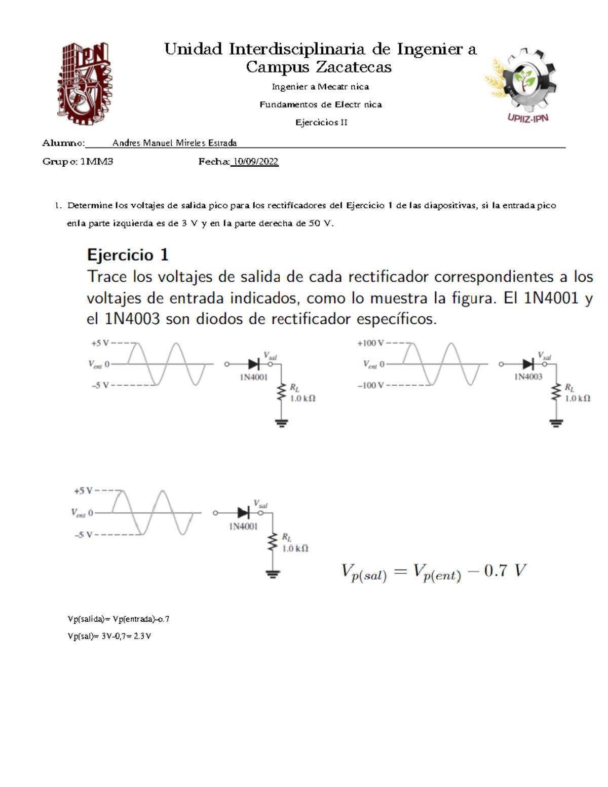 Ejercicios II - HBJSAJJNASHJ - Unidad Interdisciplinaria De Ingenier A ...