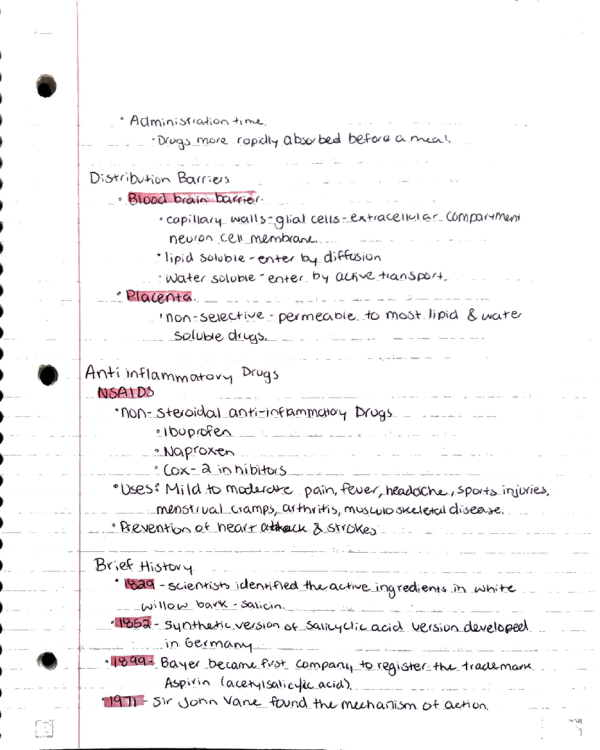 EXSS 3140- Nsaids - Notes - EXSS 3140 - Studocu