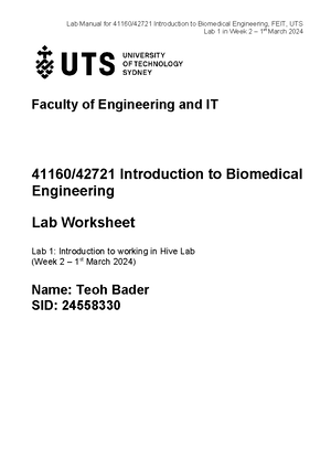 Lab Week 3 - Lab Worksheet - Lab 2 in Week 3 – 08th March 2024 Faculty ...