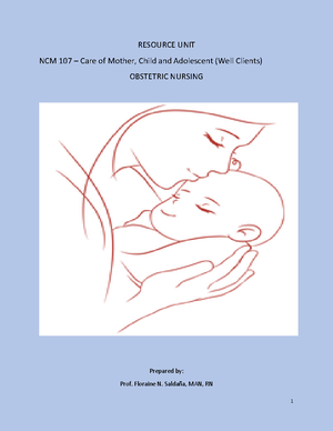 [ NCM 107 ] MCN Framework For Maternal And Child Health Nursing - UNIT ...