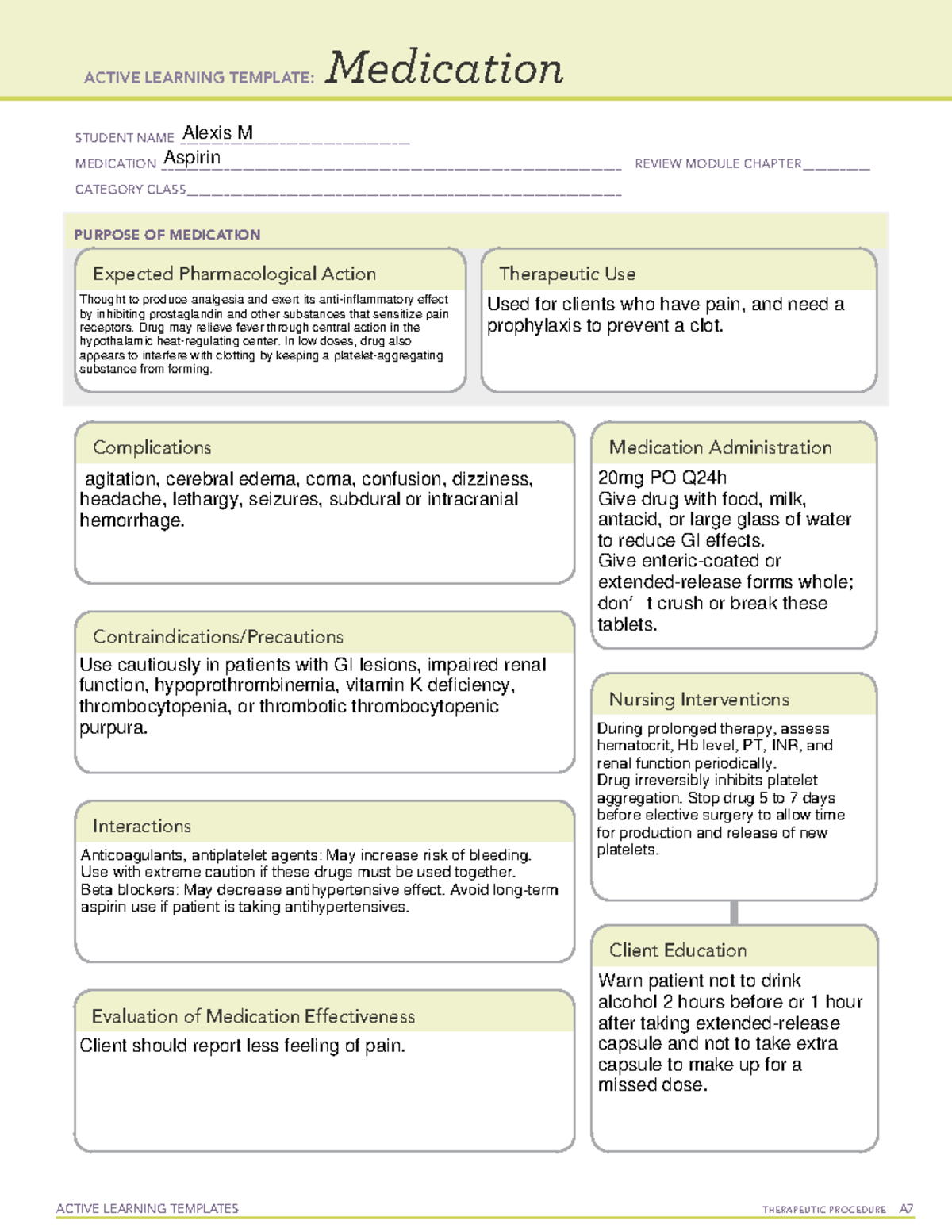 MM 5 med3 medication for clinical rotation using ATI format. - ACTIVE ...