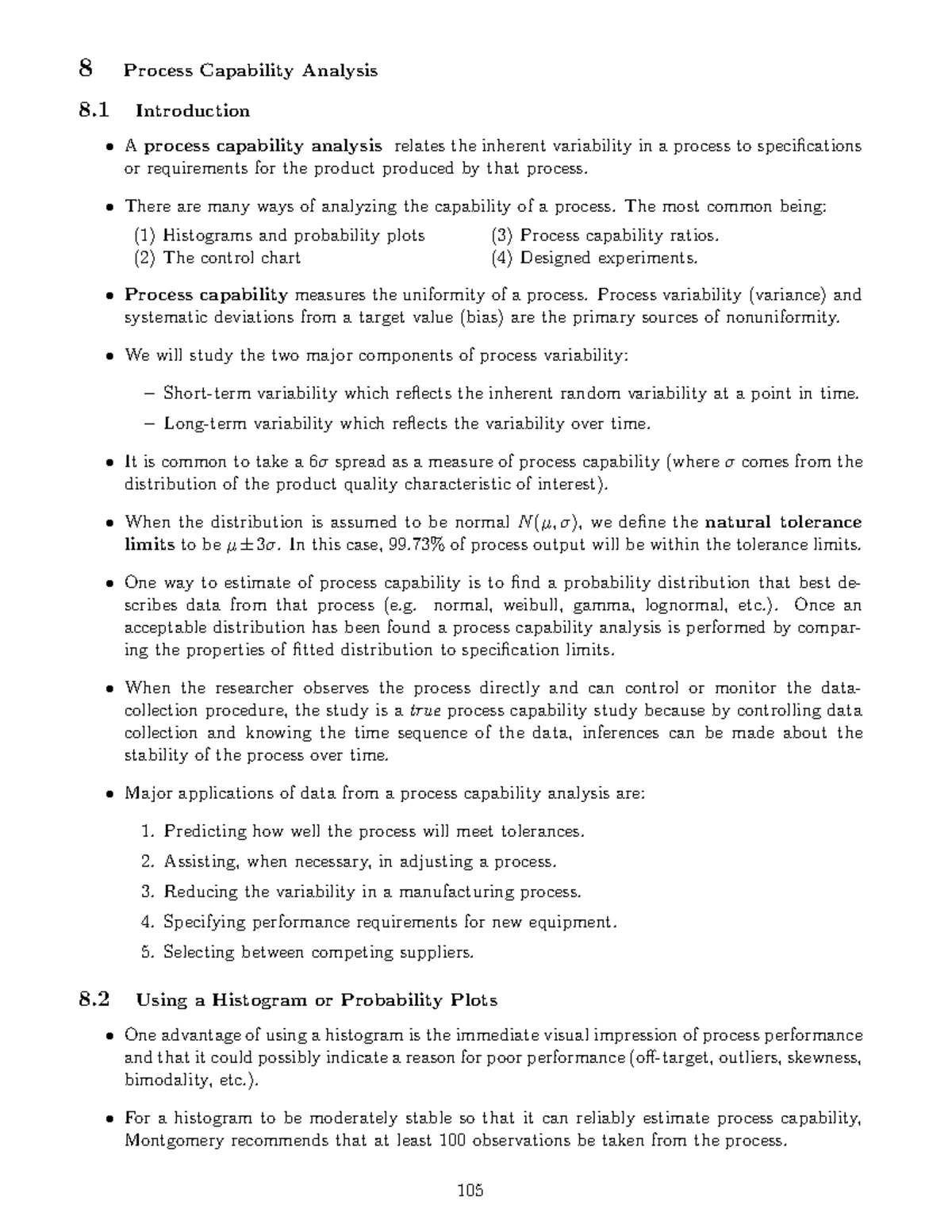 STAT528 2015-2016 Course Notes 8 - Process Capability Analysis - 8 ...
