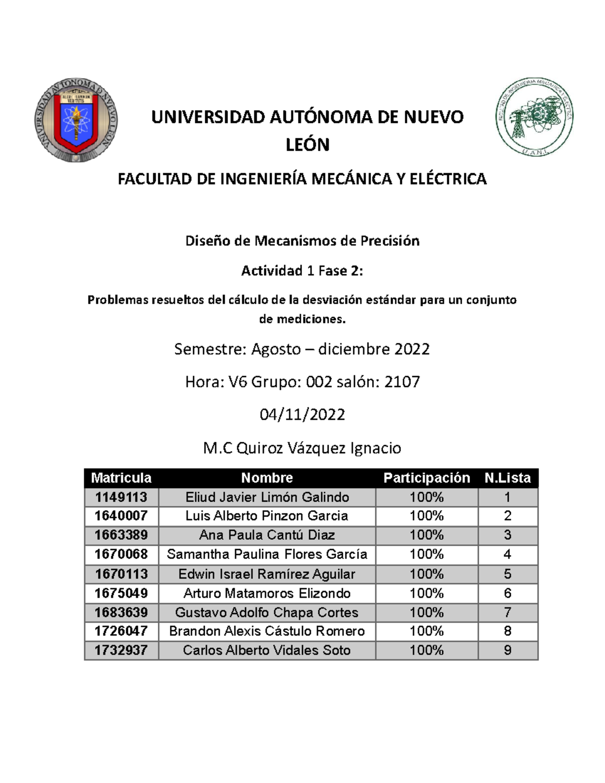 Actividad 1 Fase 2 - UNIVERSIDAD AUTÓNOMA DE NUEVO LEÓN FACULTAD DE ...