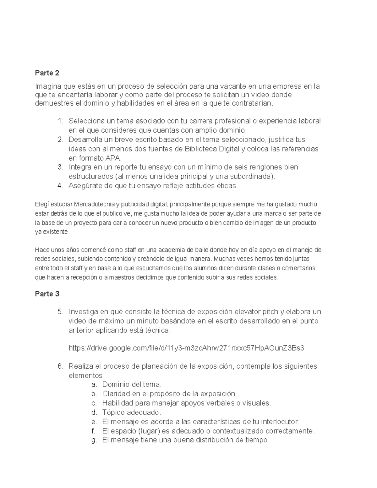 Comunicación Efectiva - Evidencia 2 - Parte 2 Imagina que estás en un ...