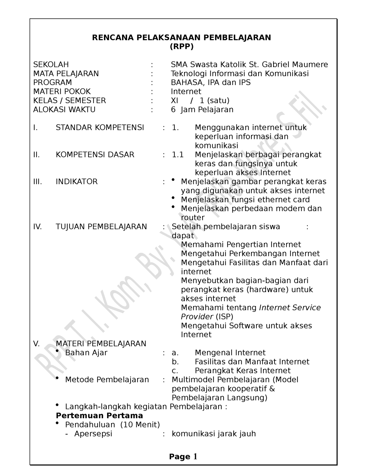 RPP Kelas 2 Sem 1 - Rpp - RENCANA PELAKSANAAN PEMBELAJARAN (RPP ...