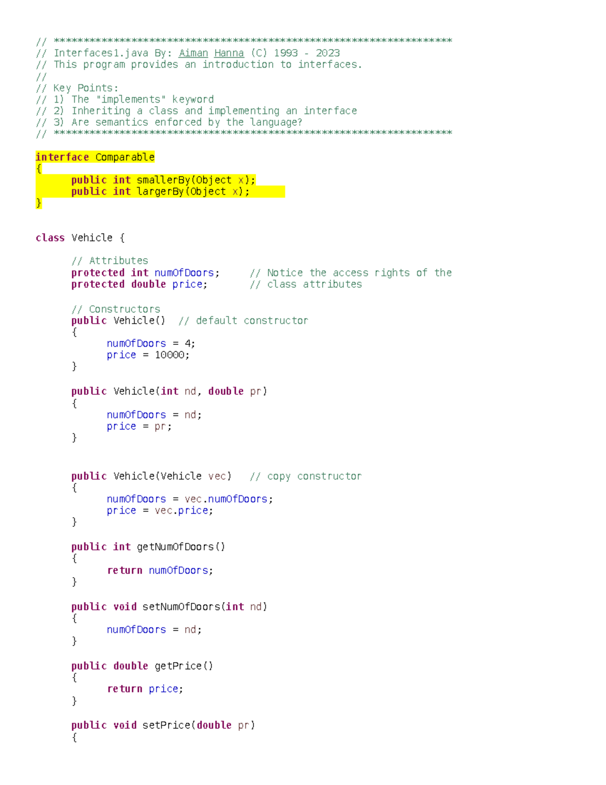 Interfaces 1 - codes about interface - // - Studocu