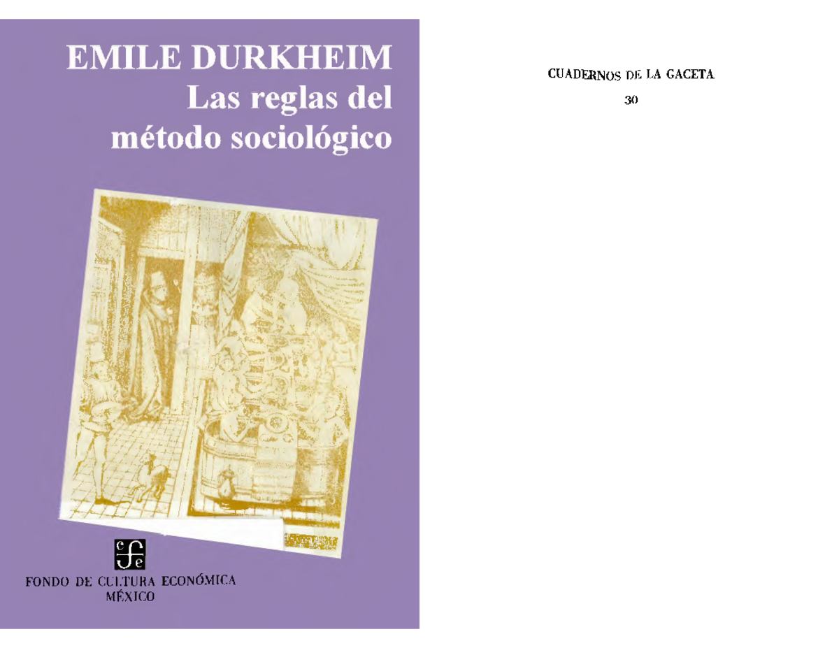 LAS Reglas DEL Metodo Sociologico - Emile Durkhein - PDF - W. EMILE