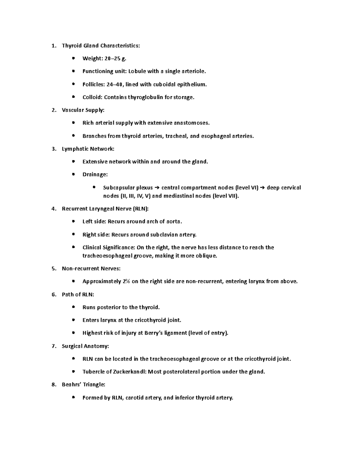 Surgery Thyroid - 1. Thyroid Gland Characteristics: Weight: 20–25 g ...