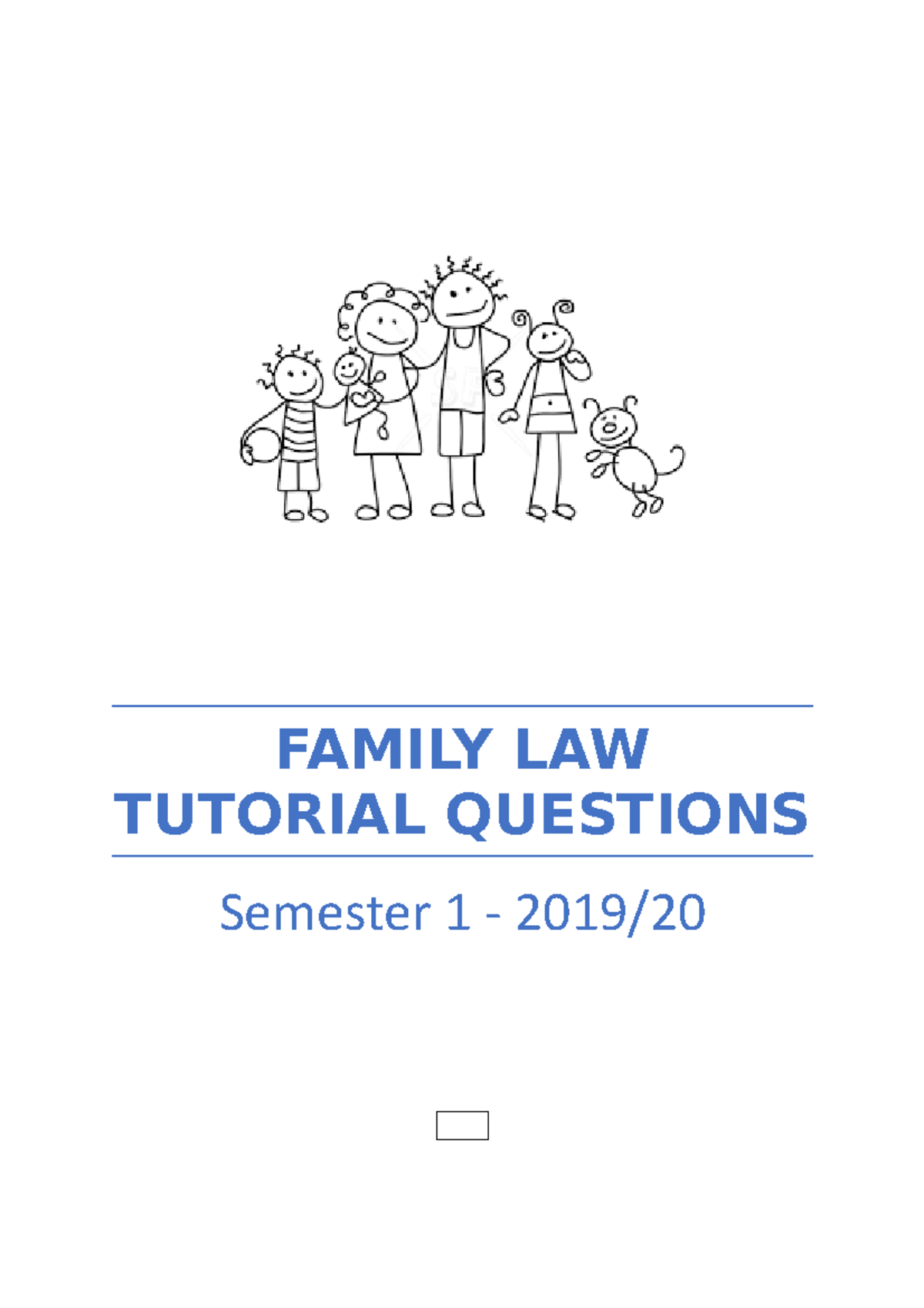 Family Law Tutorial 2 FAMILY LAW TUTORIAL QUESTIONS Semester 1